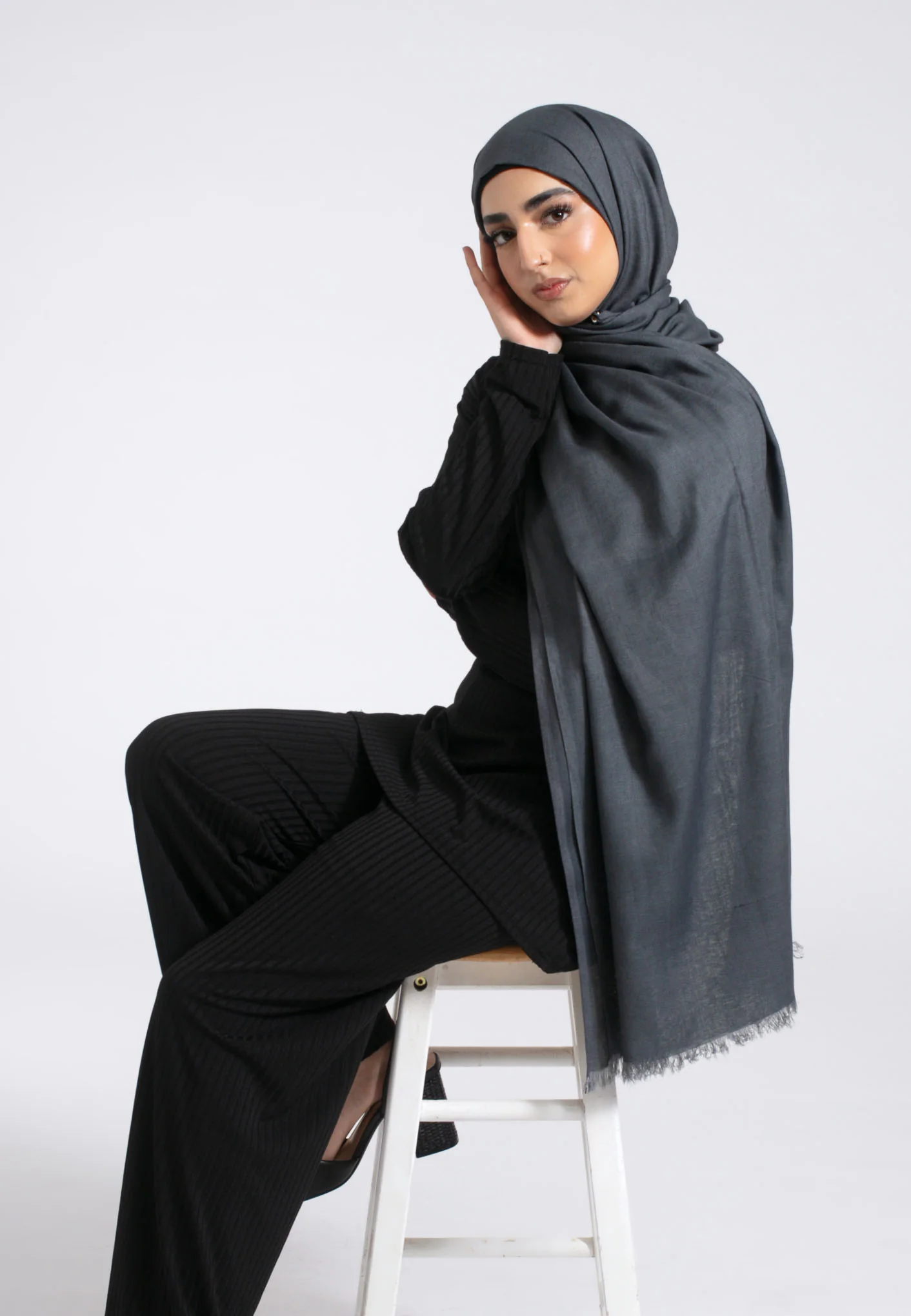 Premium Modal Hijab - Grey - Hayah Al-Muslimah