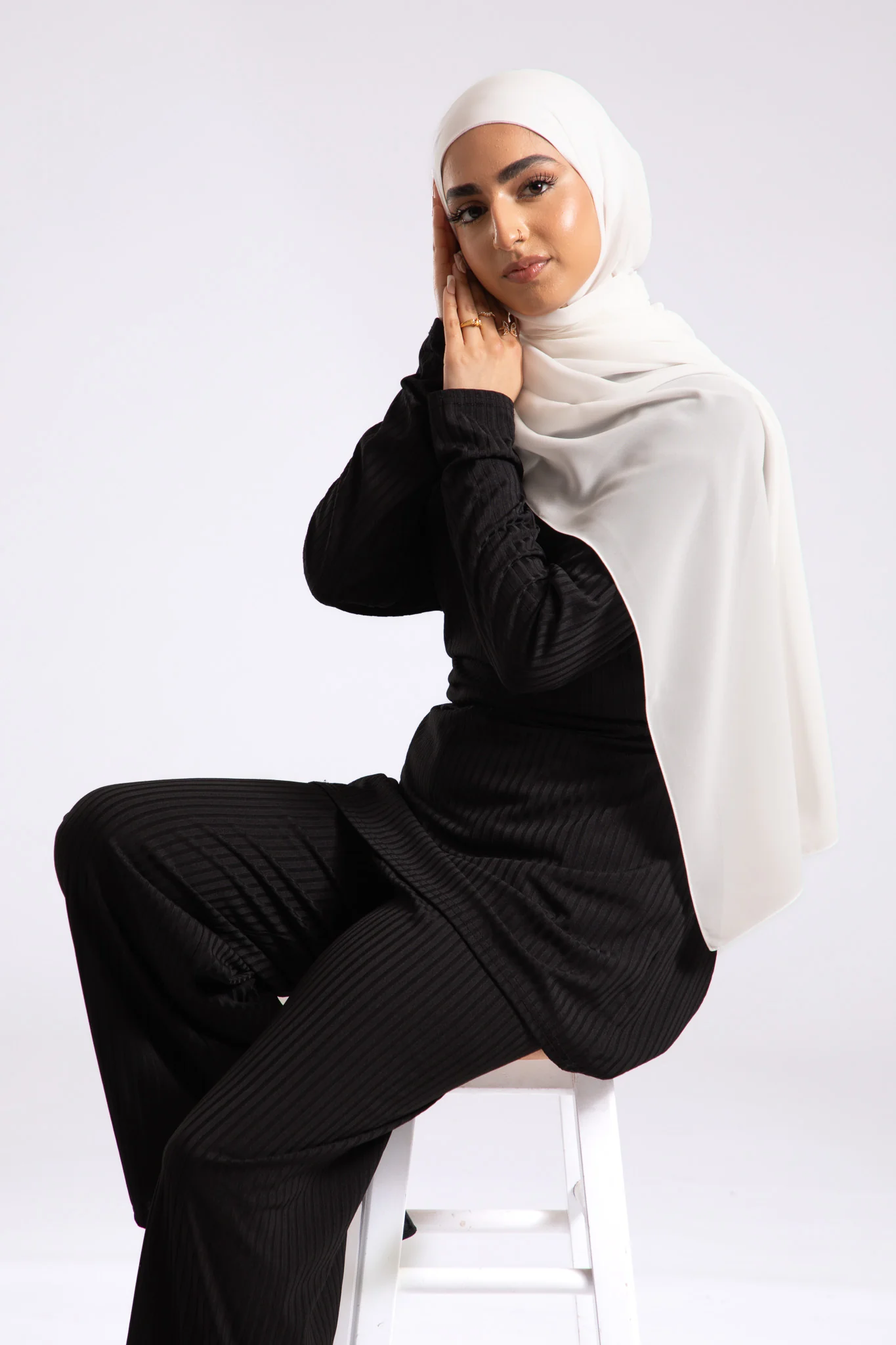 Luxury Soft Chiffon Hijab - Jasmine White - Hayah Al-Muslimah