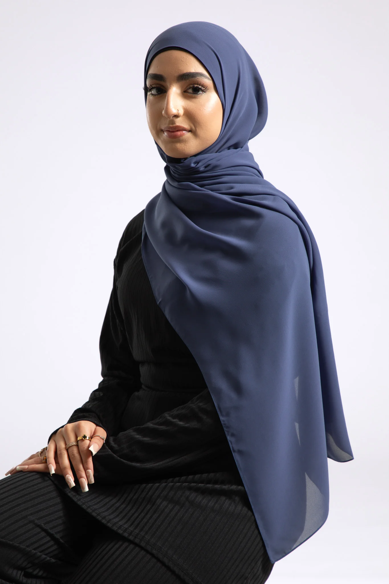 Luxury Soft Chiffon Hijab - Periwinkle Blue - Hayah Al-Muslimah