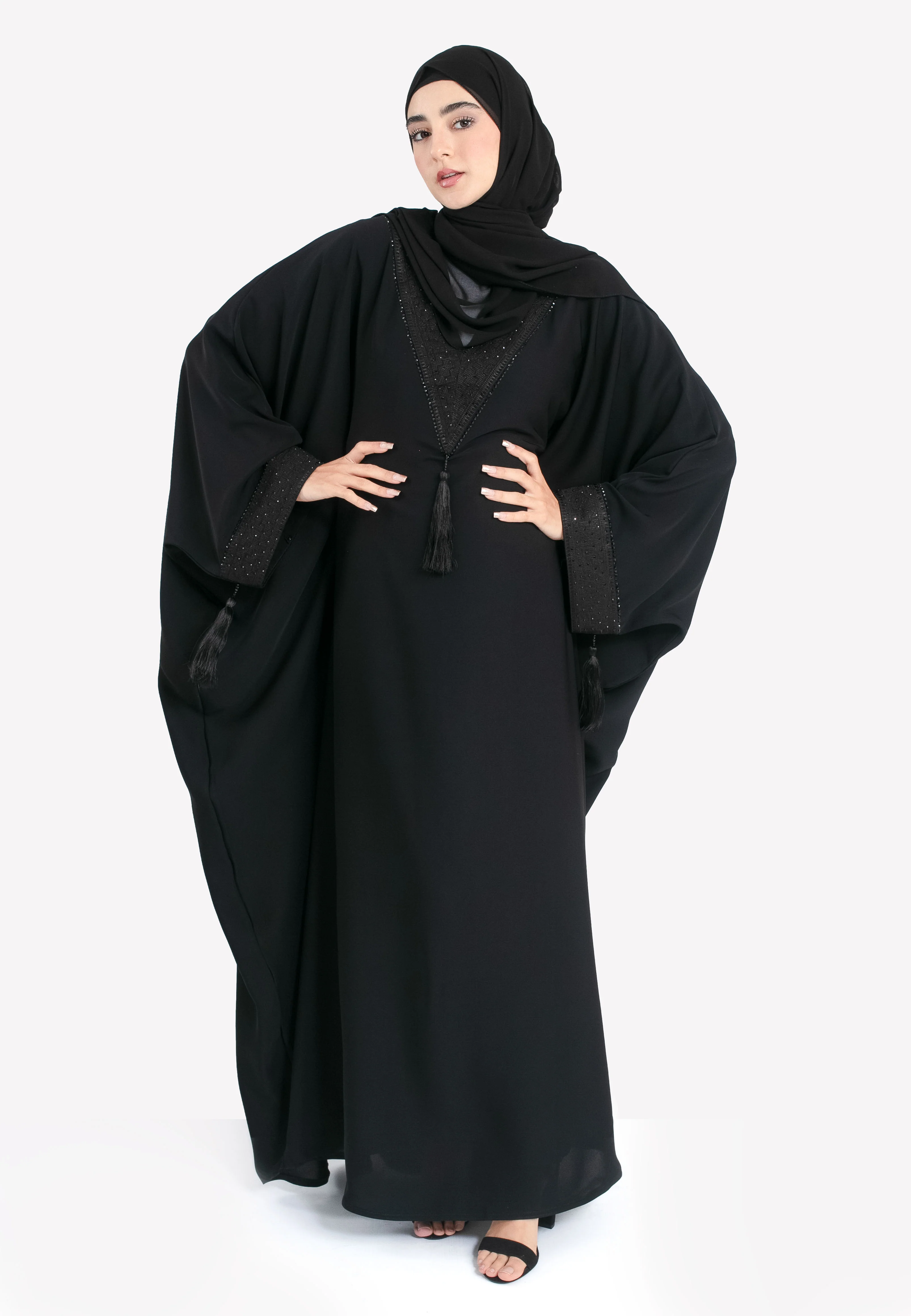 Minimal Black on Black Onyx Farasha - Hayah Al-Muslimah