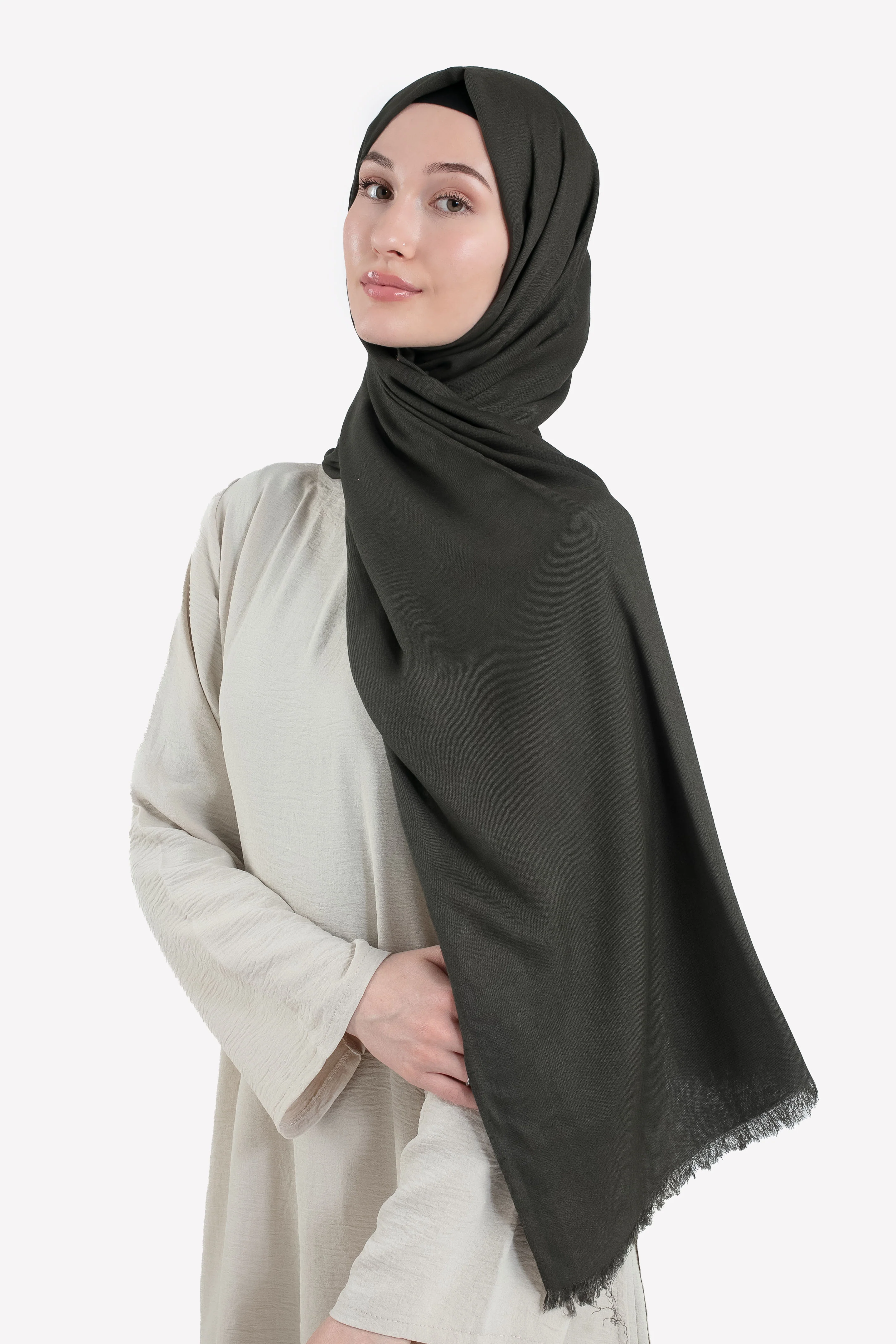 Premium Modal Hijab - Olive - Hayah Al-Muslimah