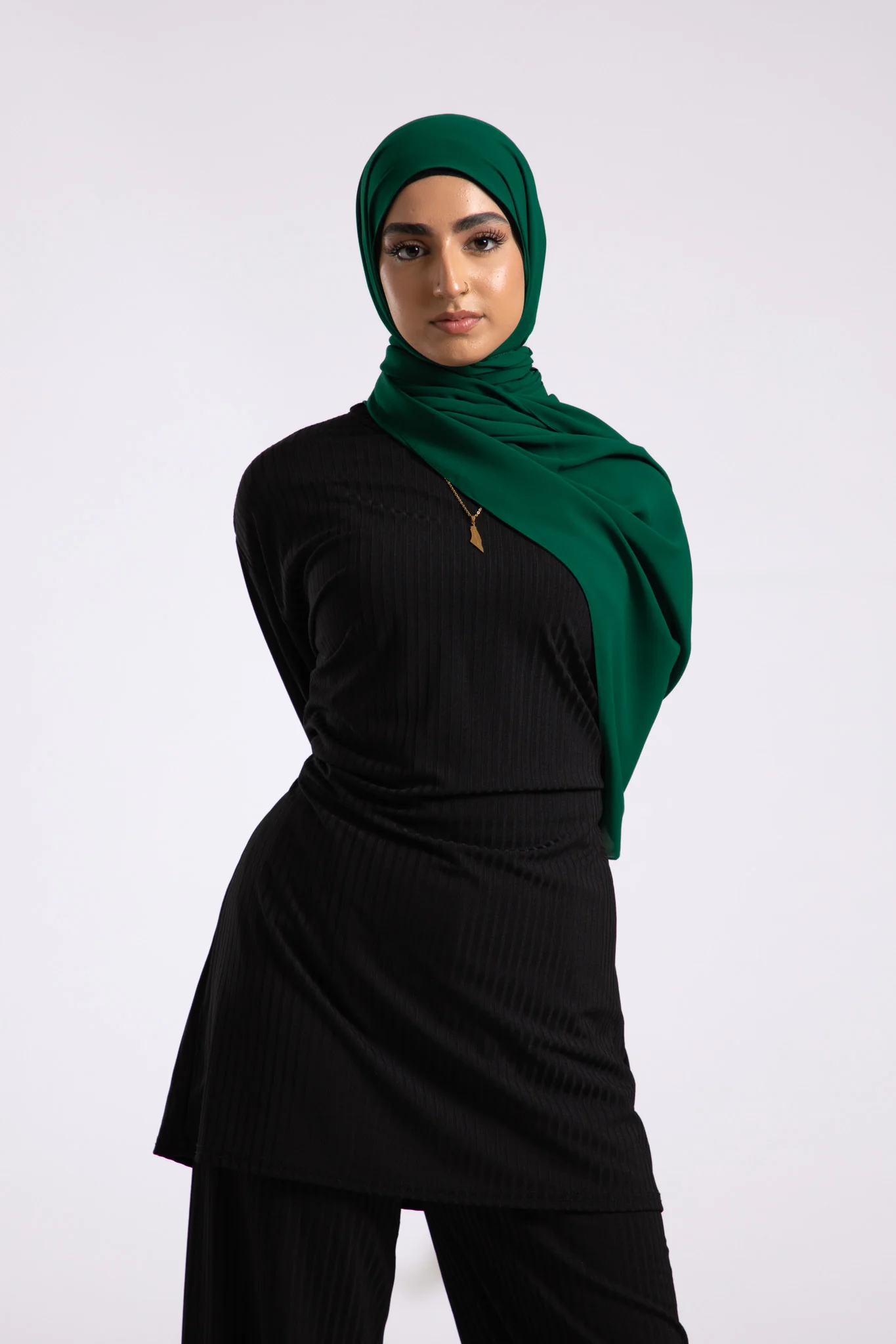 Soft Chiffon Hijab - Green - Hayah Al-Muslimah