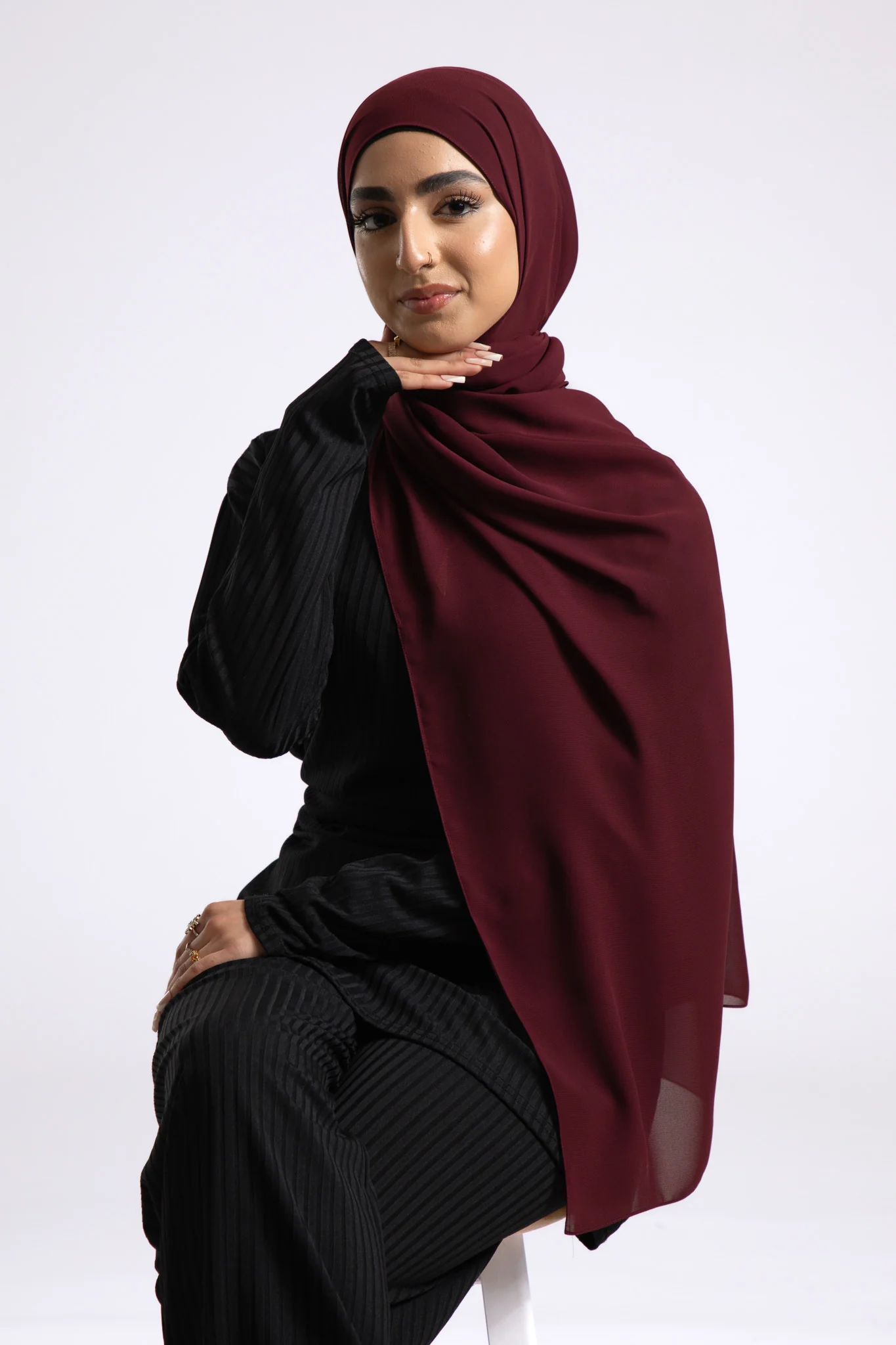 Luxury Soft Chiffon Hijab - Sangria - Hayah Al-Muslimah