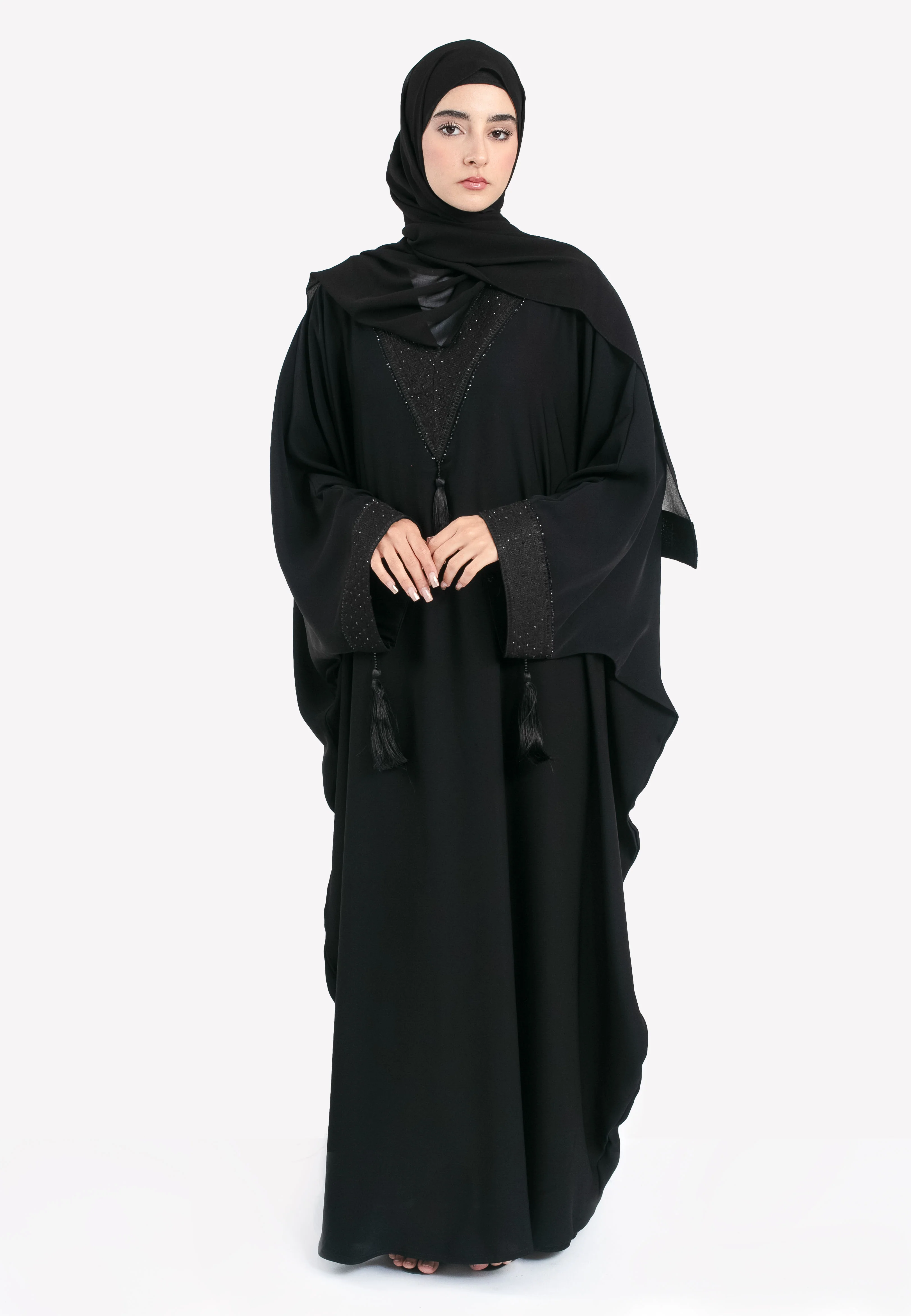 Minimal Black on Black Onyx Farasha - Hayah Al-Muslimah