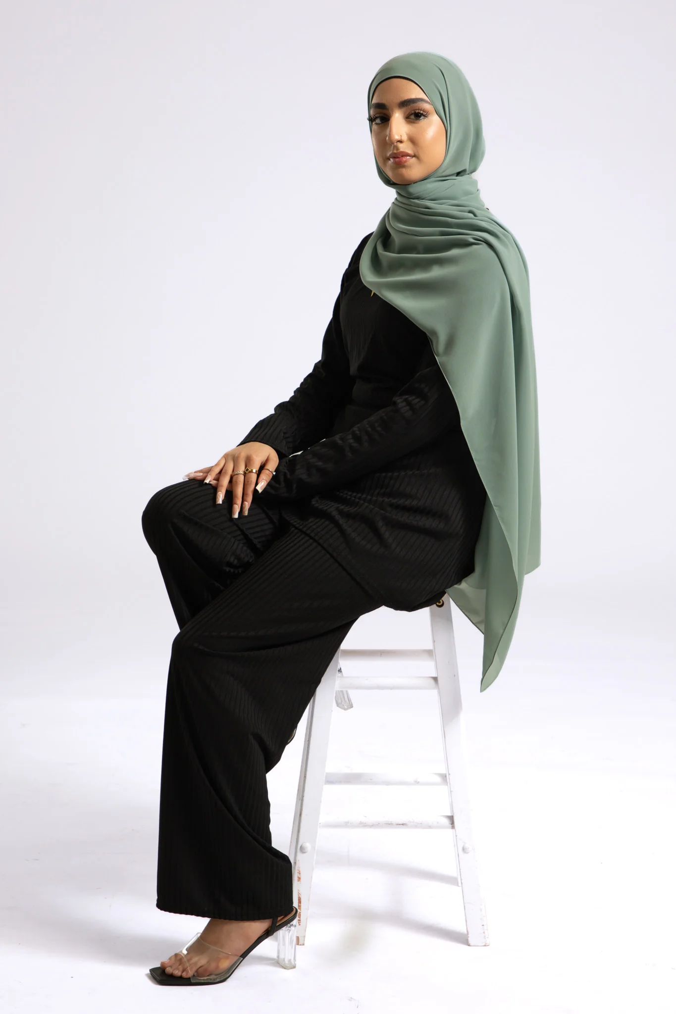 Luxury Soft Chiffon Hijab - Light Sage - Hayah Al-Muslimah
