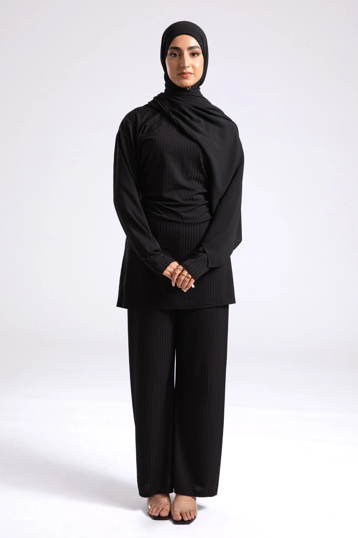 Premium Crepe Chiffon Hijab - Black - Hayah Al-Muslimah