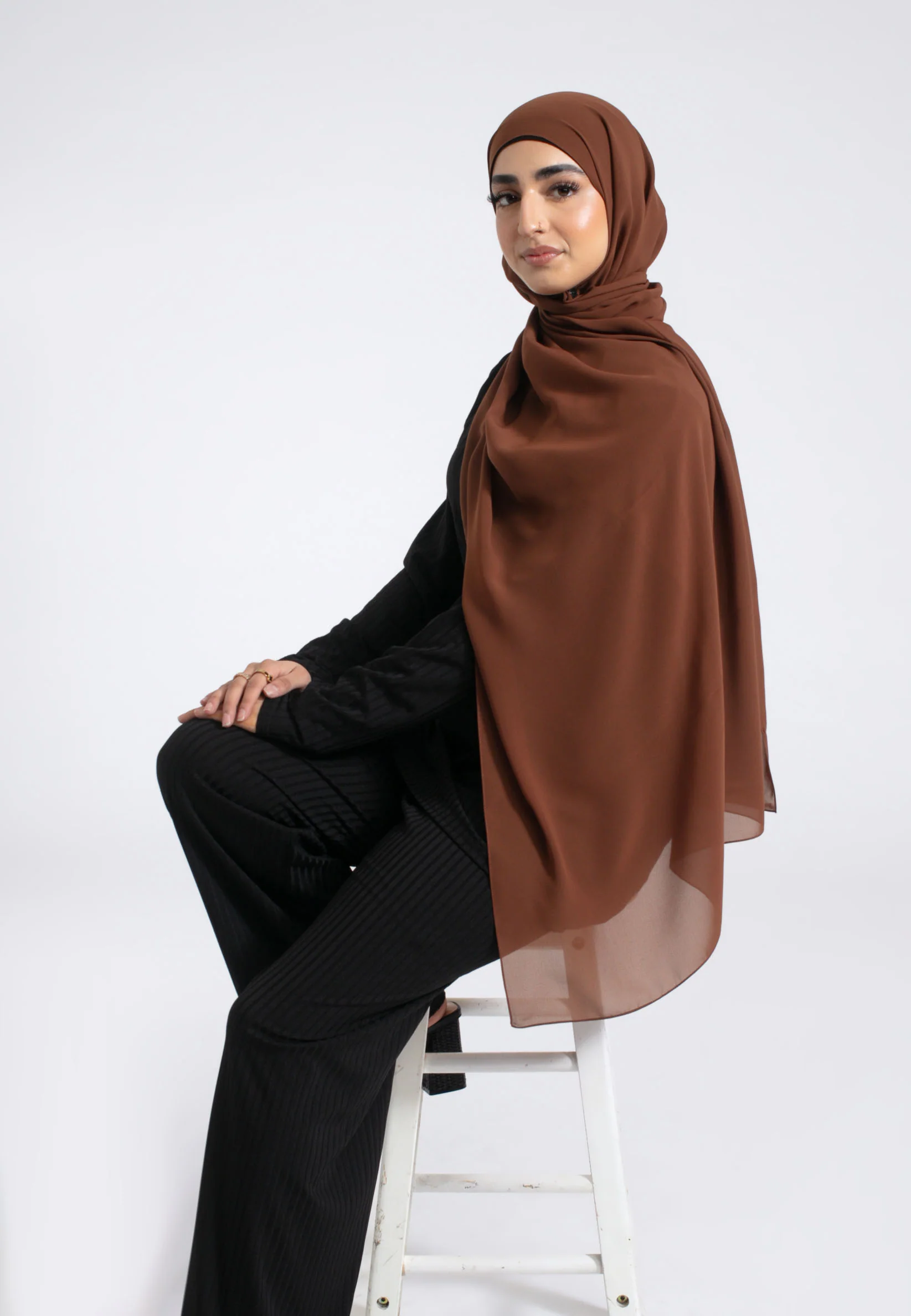 Luxury Soft Chiffon Hijab - Chestnut Brown - Hayah Al-Muslimah