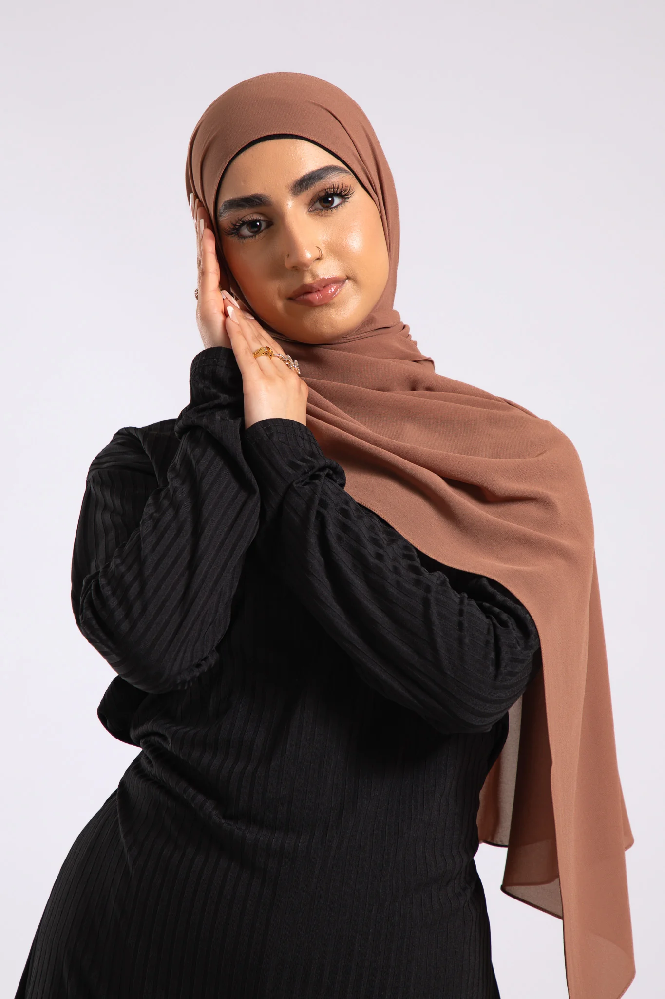 Premium Crepe Chiffon Hijab - Sandalwood - Hayah Al-Muslimah