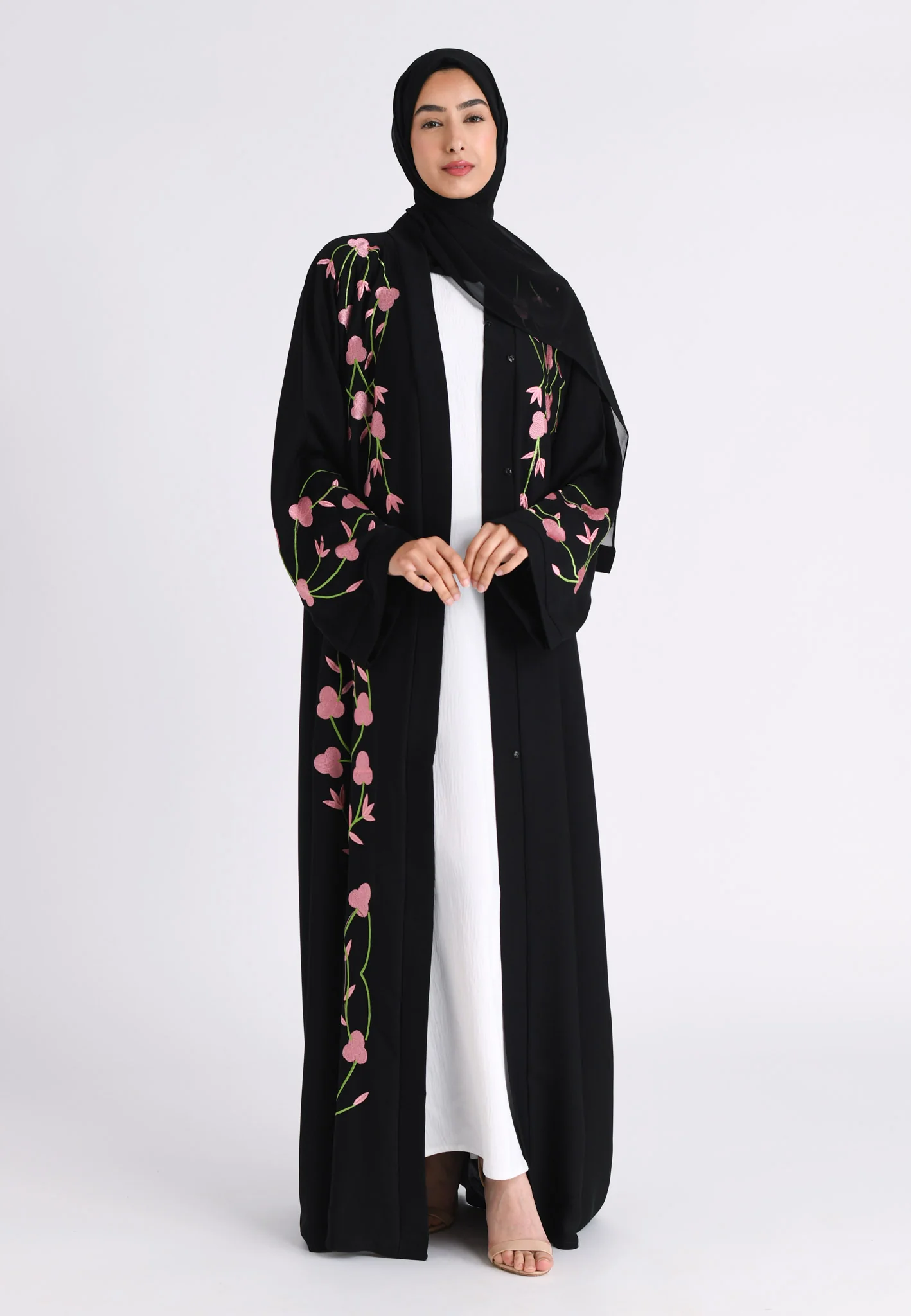 Falling Zahra Open Abaya (Premium) - Hayah Al-Muslimah