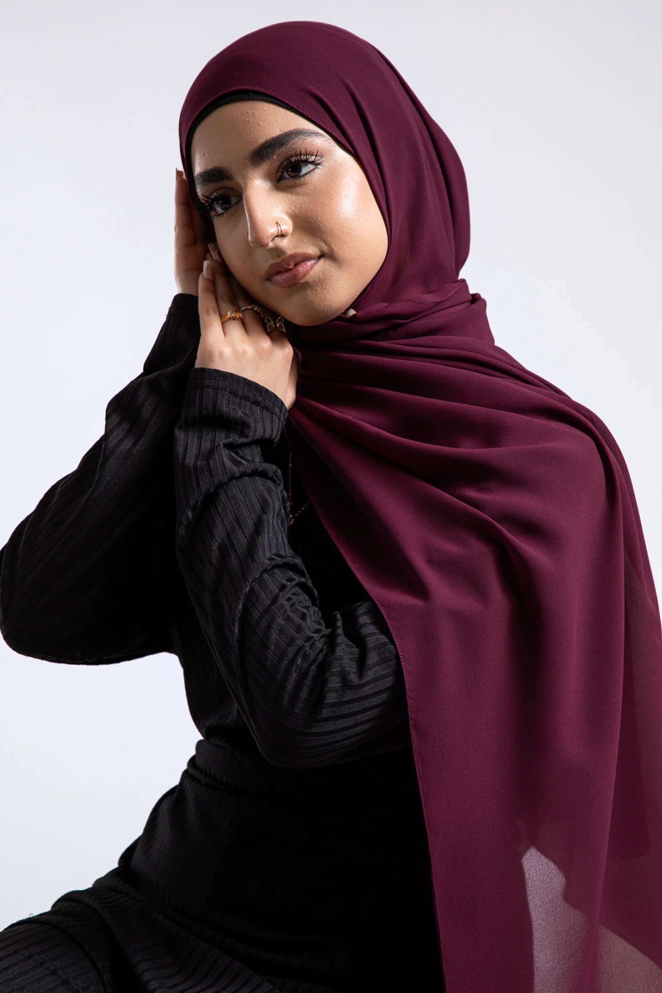 Soft Chiffon Hijab - Mulberry - Hayah Al-Muslimah