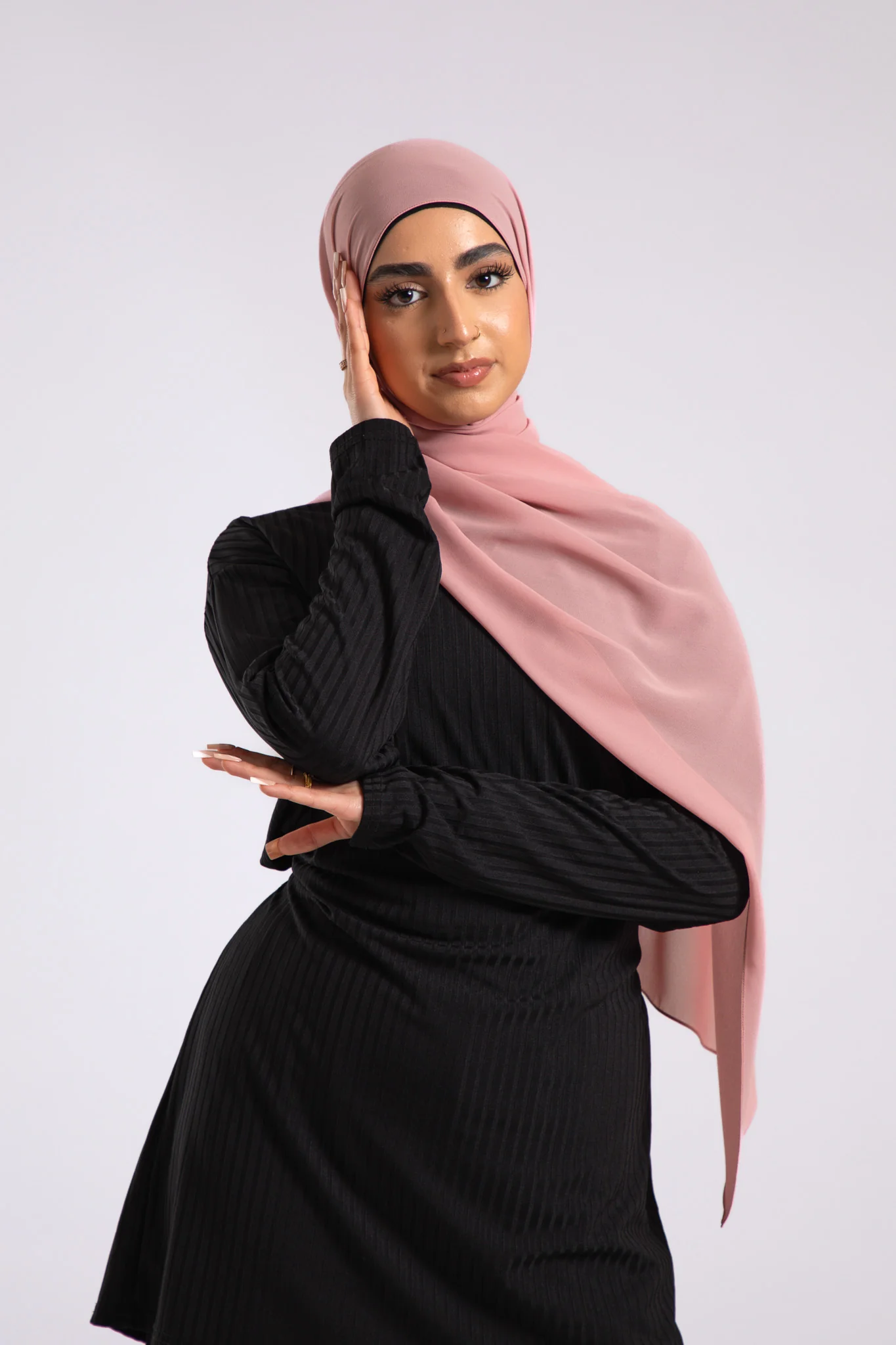 Premium Crepe Chiffon Hijab - Watermelon Blush - Hayah Al-Muslimah