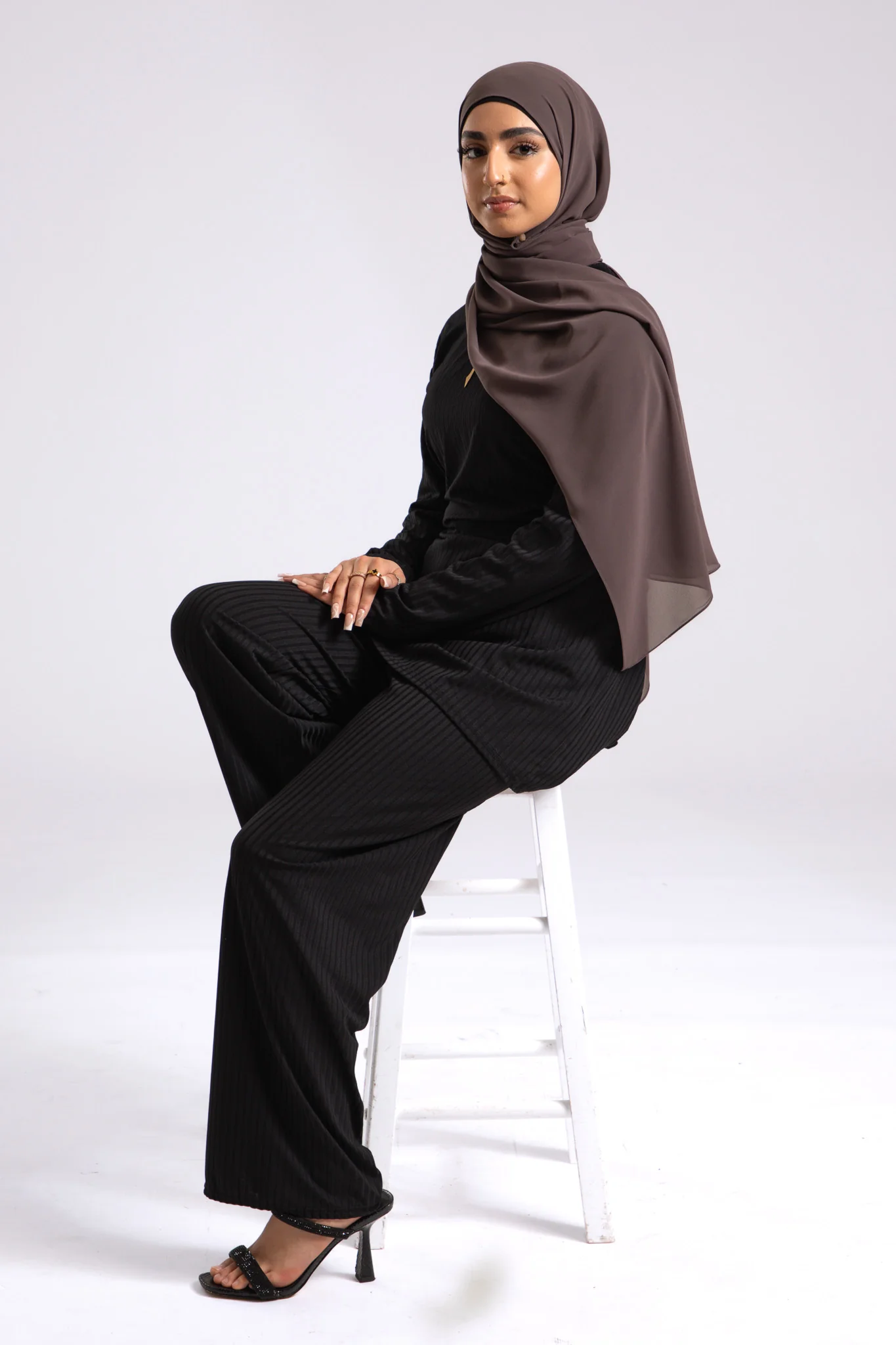 Premium Crepe Chiffon Hijab - Graphite - Hayah Al-Muslimah