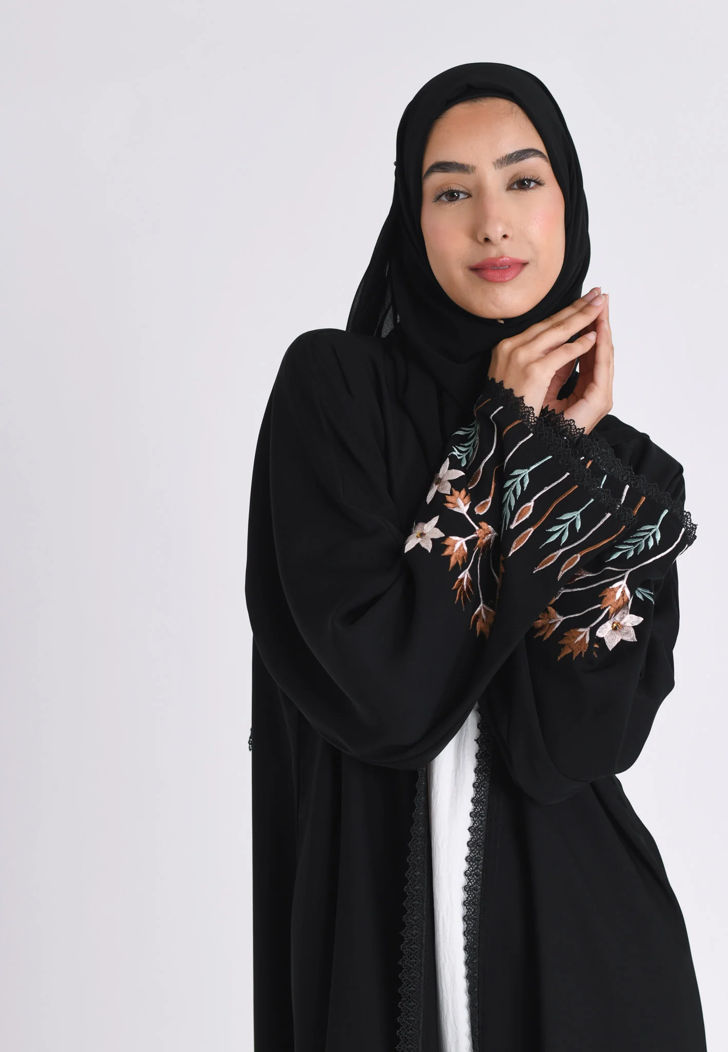 Floral Bloom Sleeves Kimono Abaya (Premium) - Hayah Al-Muslimah