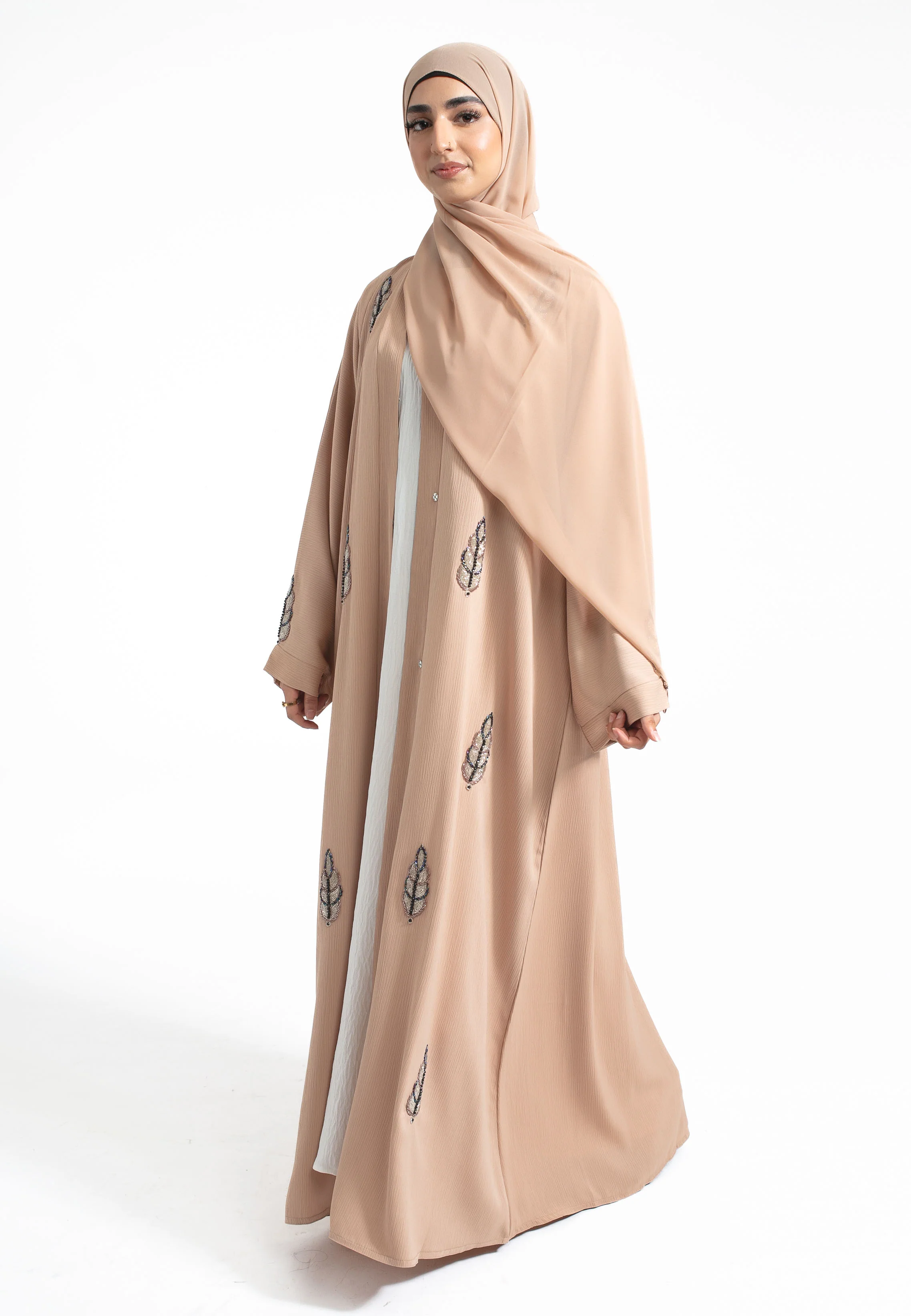 Cosmic Almond Open Abaya (Premium) - Hayah Al-Muslimah