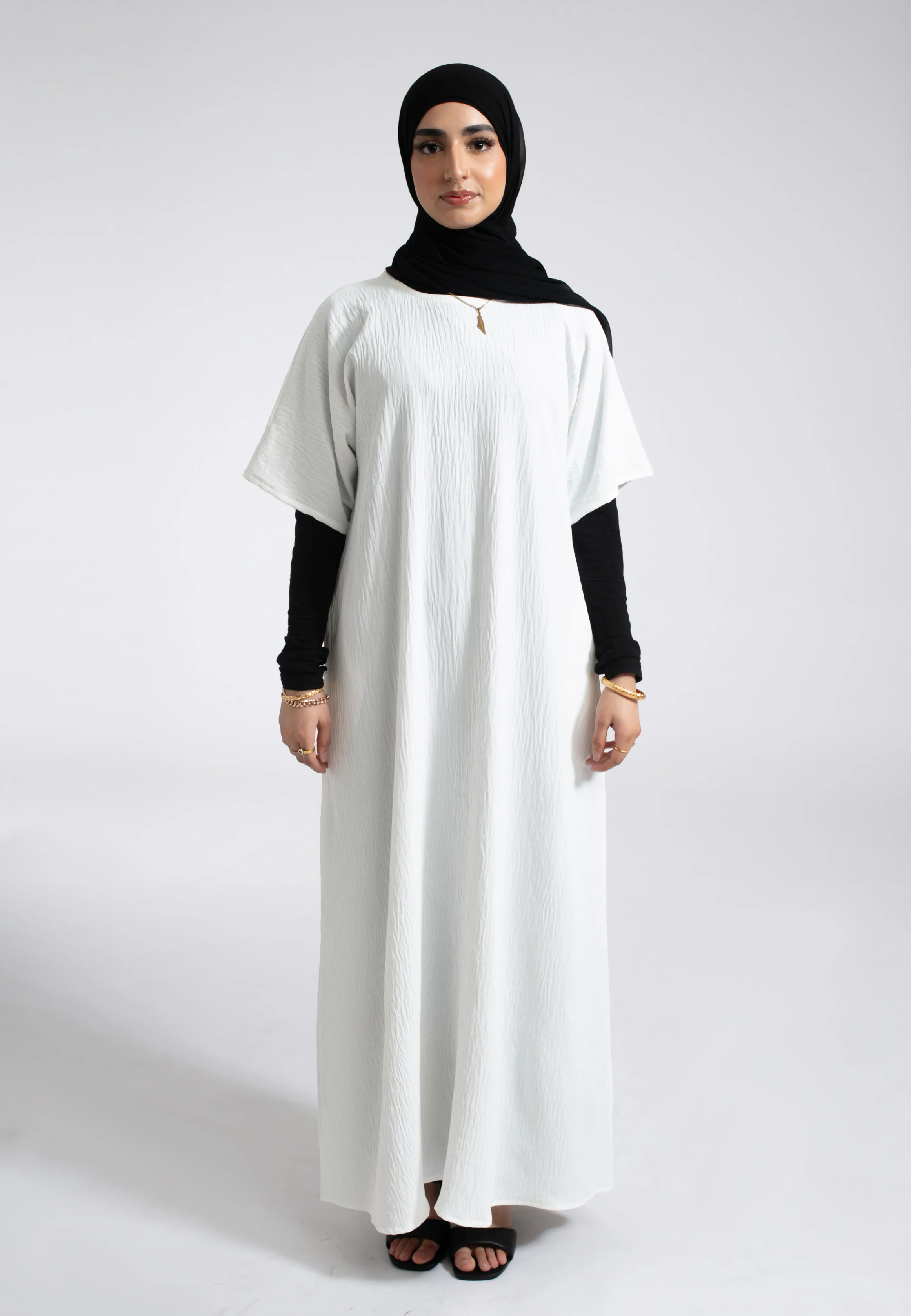 Off-White Inner Slip Dress With Pockets - Hayah Al-Muslimah