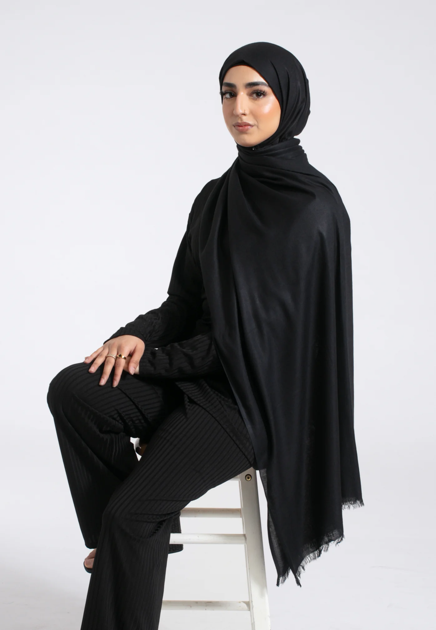 Premium Modal Hijab - Black - Hayah Al-Muslimah