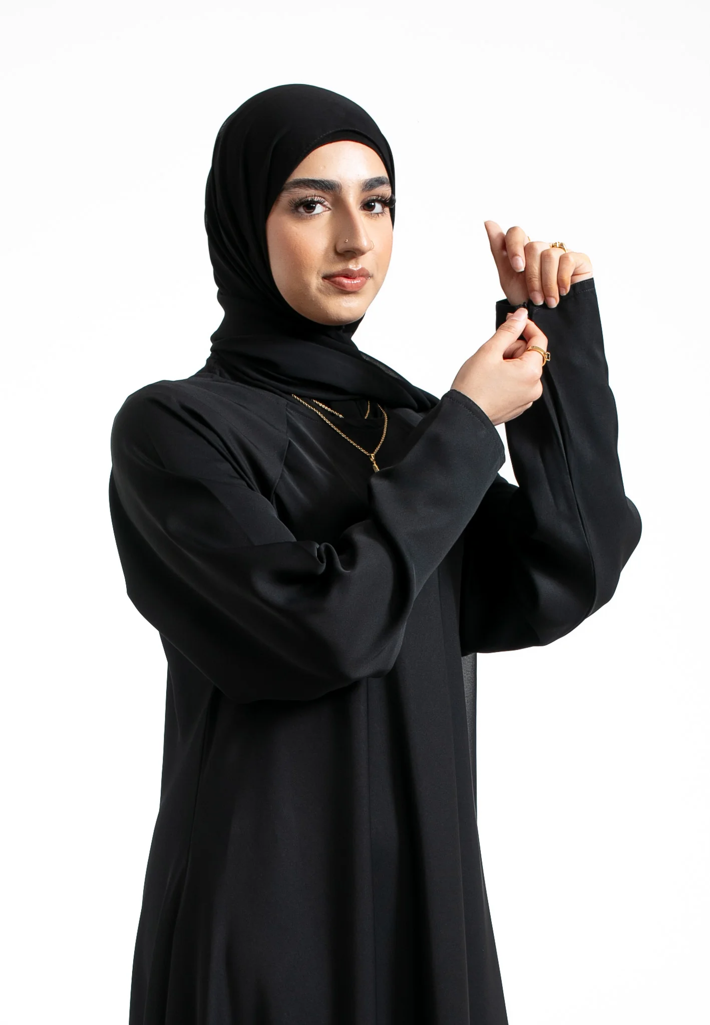 Plain Black Umbrella Cut Abaya (Premium) - Hayah Al-Muslimah