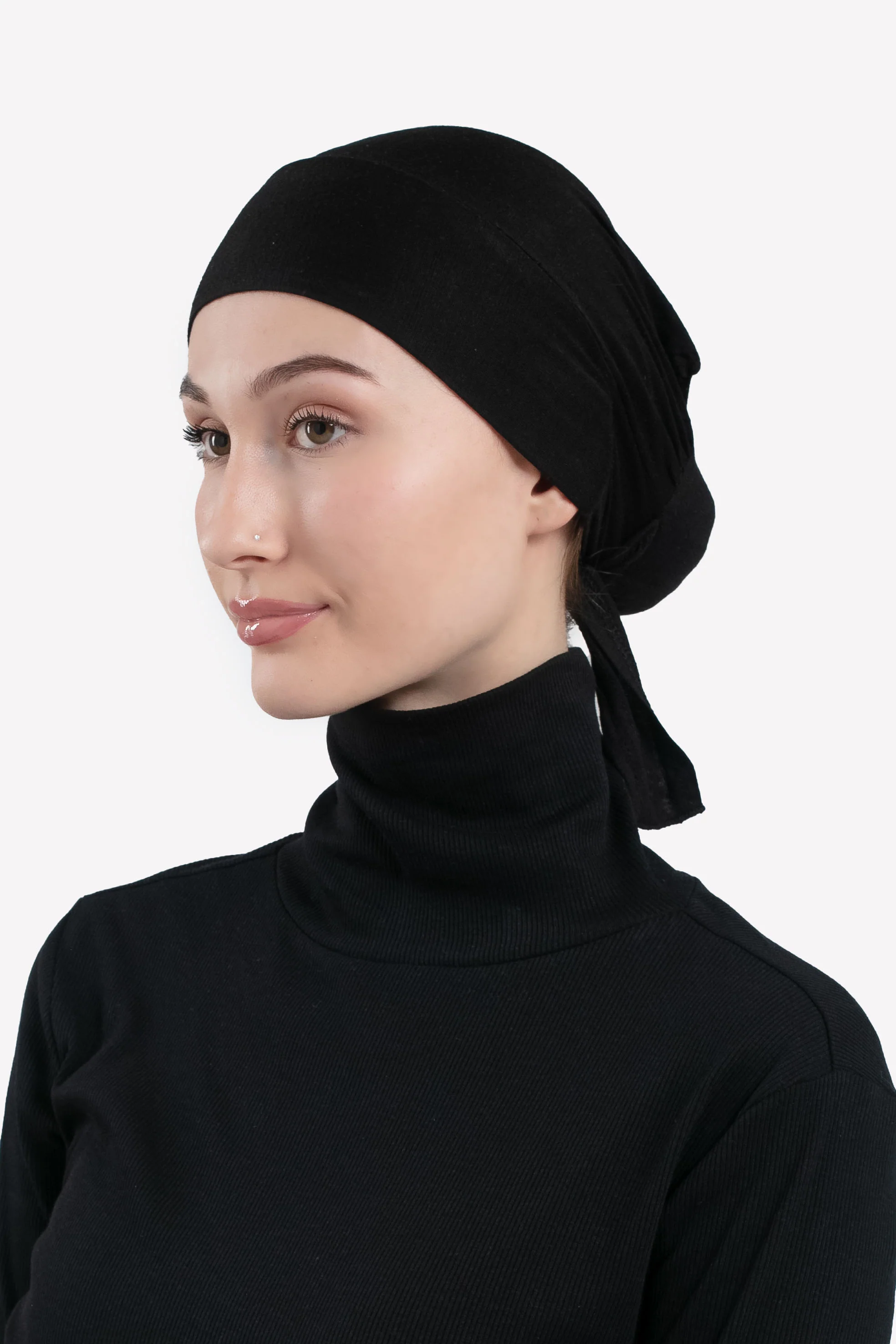Tie Back Hijab Cap - Black - Hayah Al-Muslimah