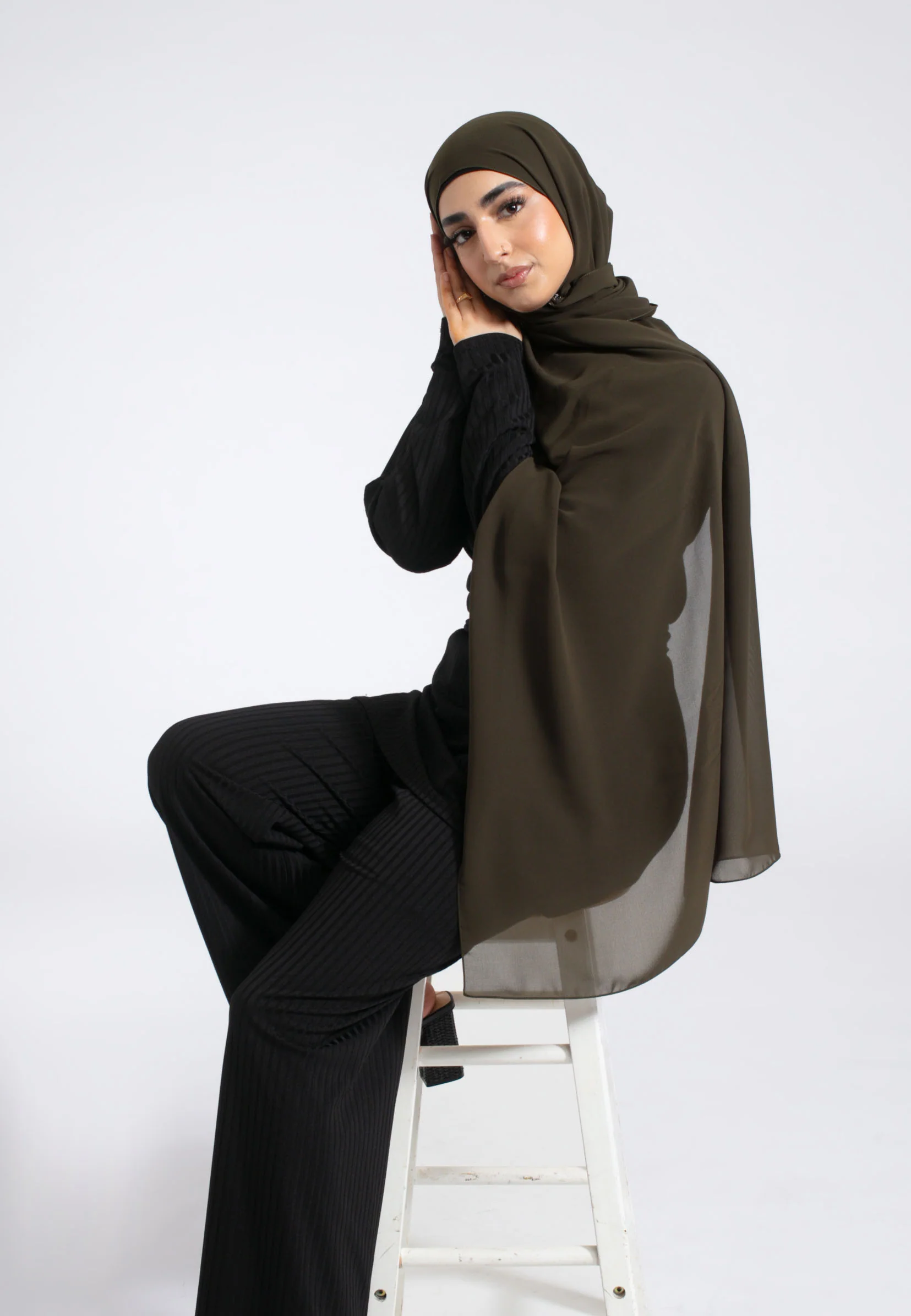 Luxury Soft Chiffon Hijab - Rich Olive - Hayah Al-Muslimah