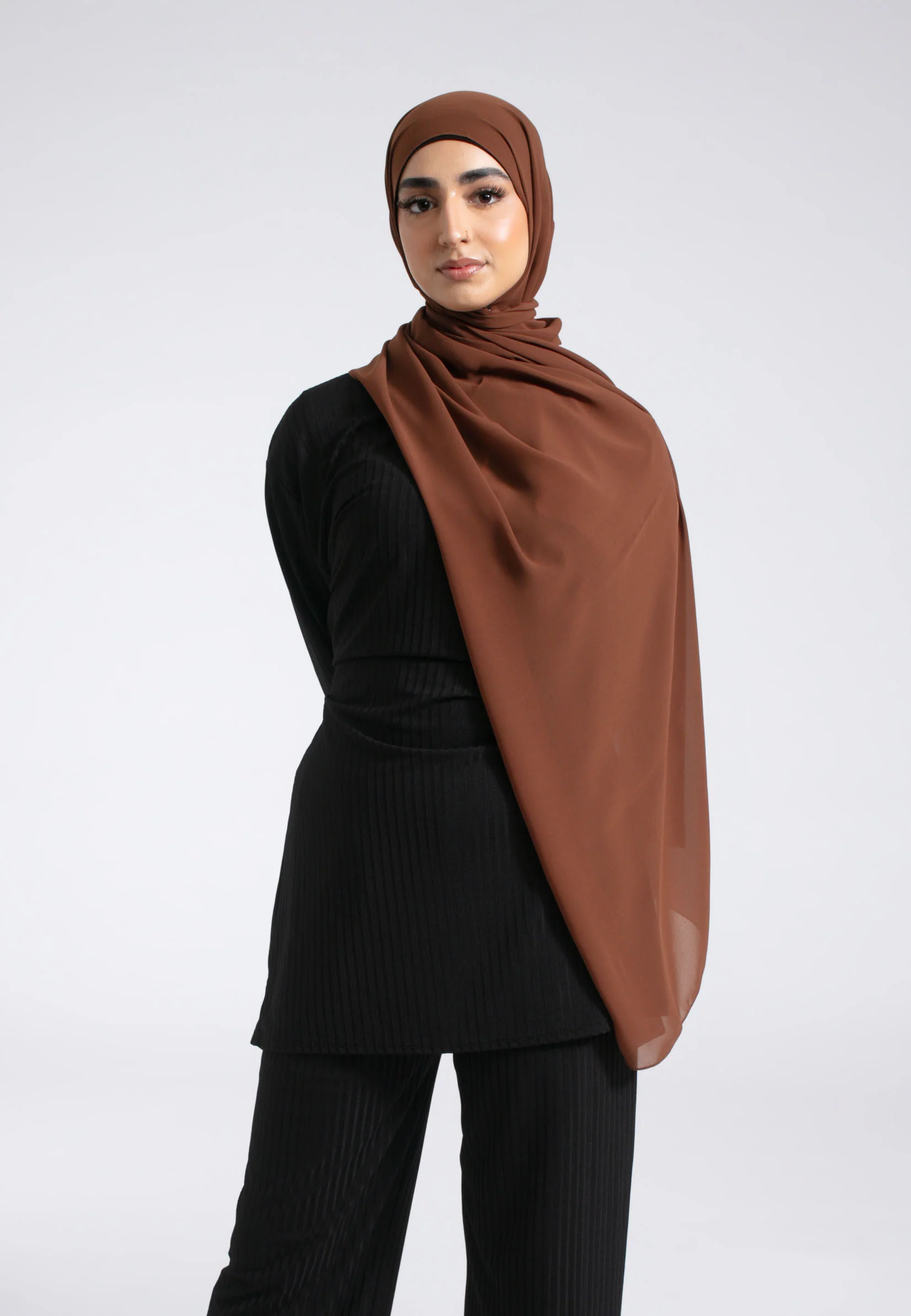Luxury Soft Chiffon Hijab - Chestnut Brown - Hayah Al-Muslimah