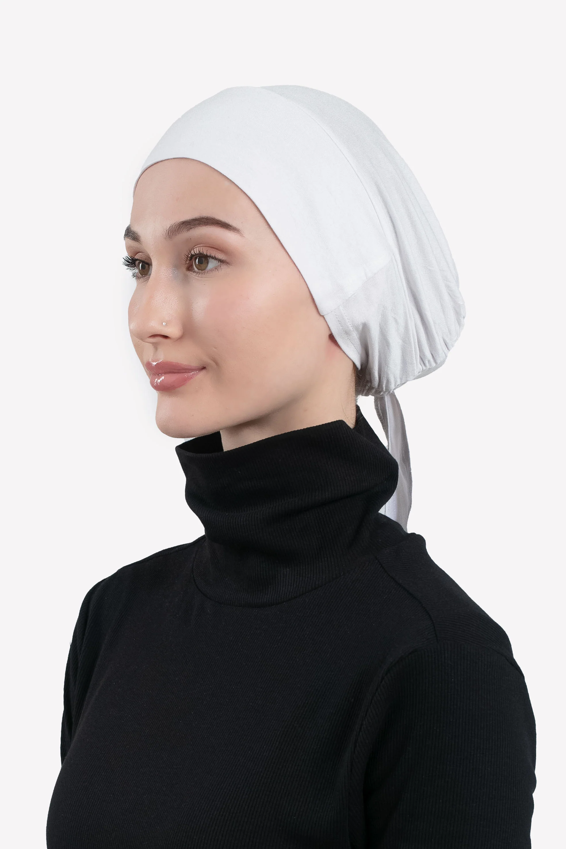 Tie Back Hijab Cap - White - Hayah Al-Muslimah