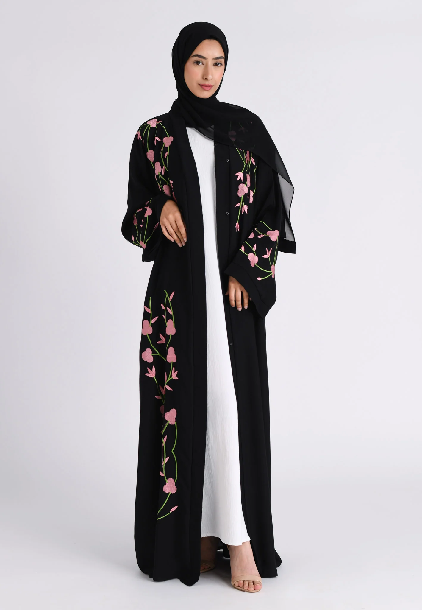Falling Zahra Open Abaya (Premium) - Hayah Al-Muslimah