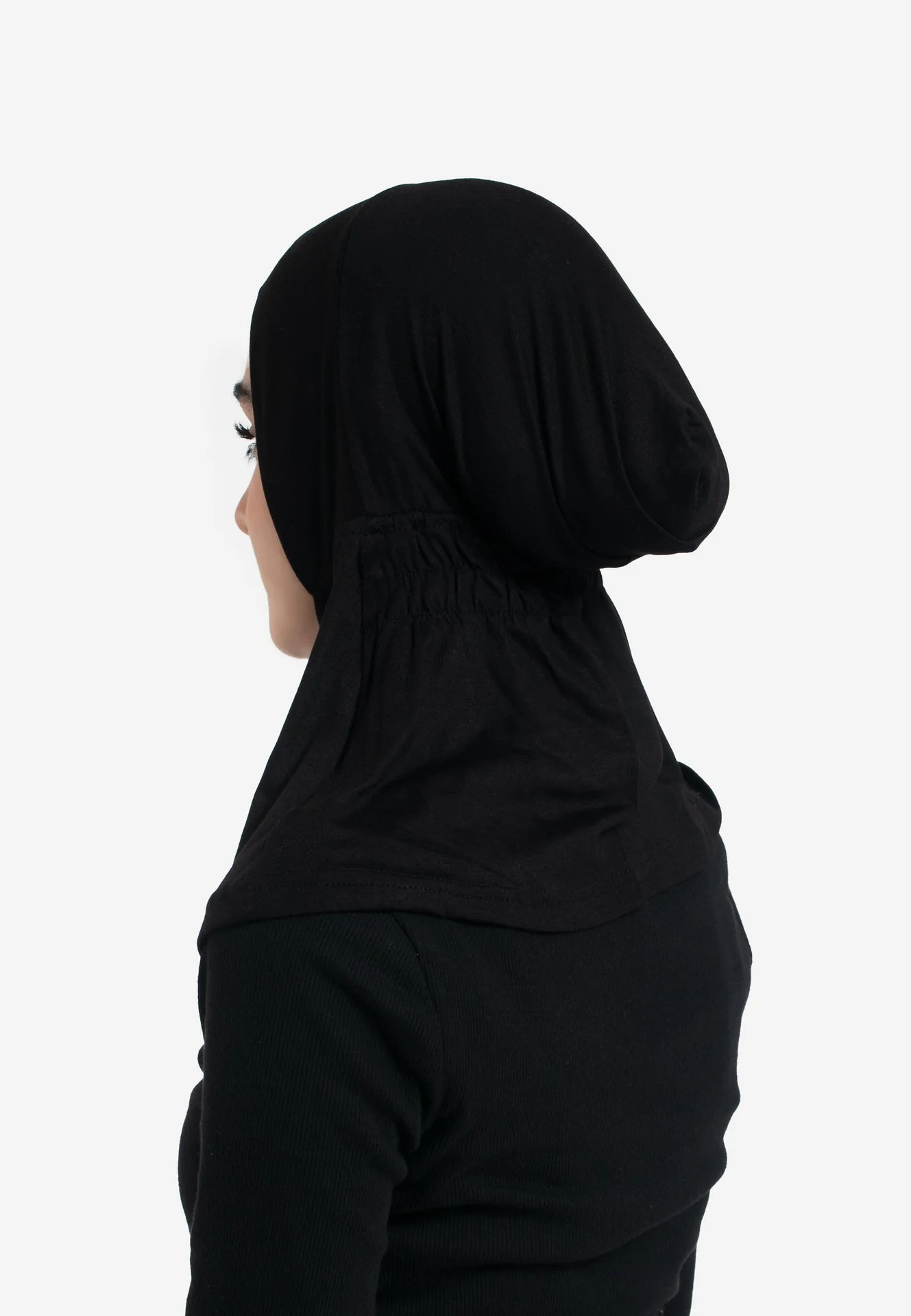 Full Coverage Hijab Cap - Black - Hayah Al-Muslimah