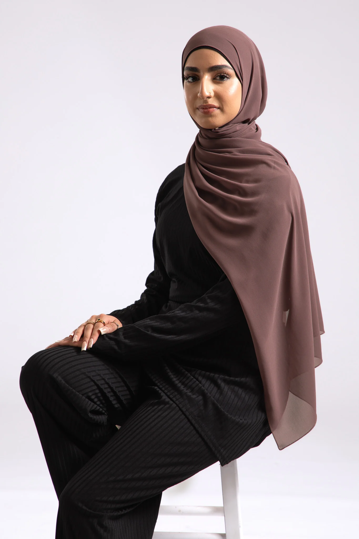 Premium Crepe Chiffon Hijab - Mocha - Hayah Al-Muslimah