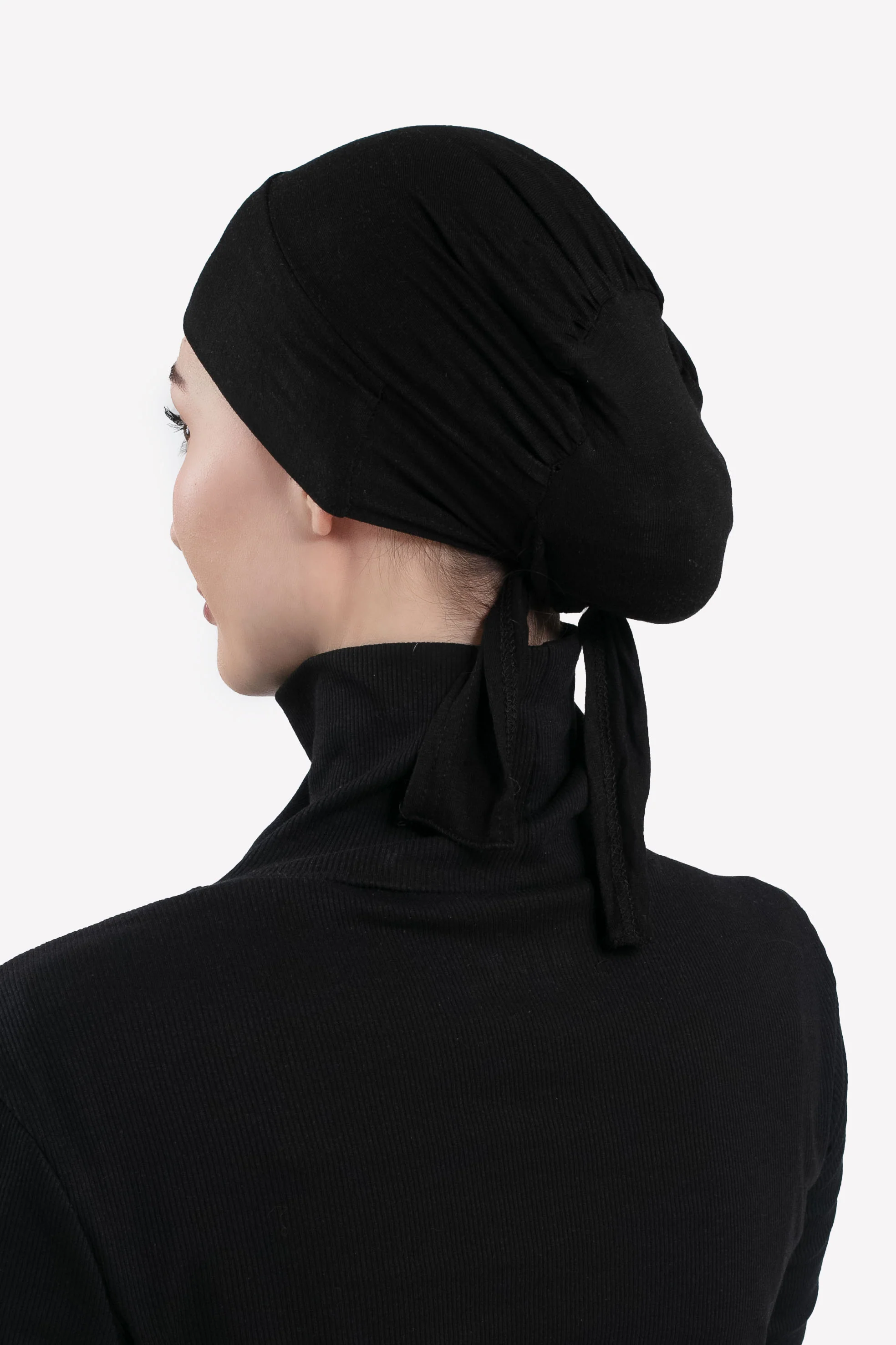 Tie Back Hijab Cap - Black - Hayah Al-Muslimah