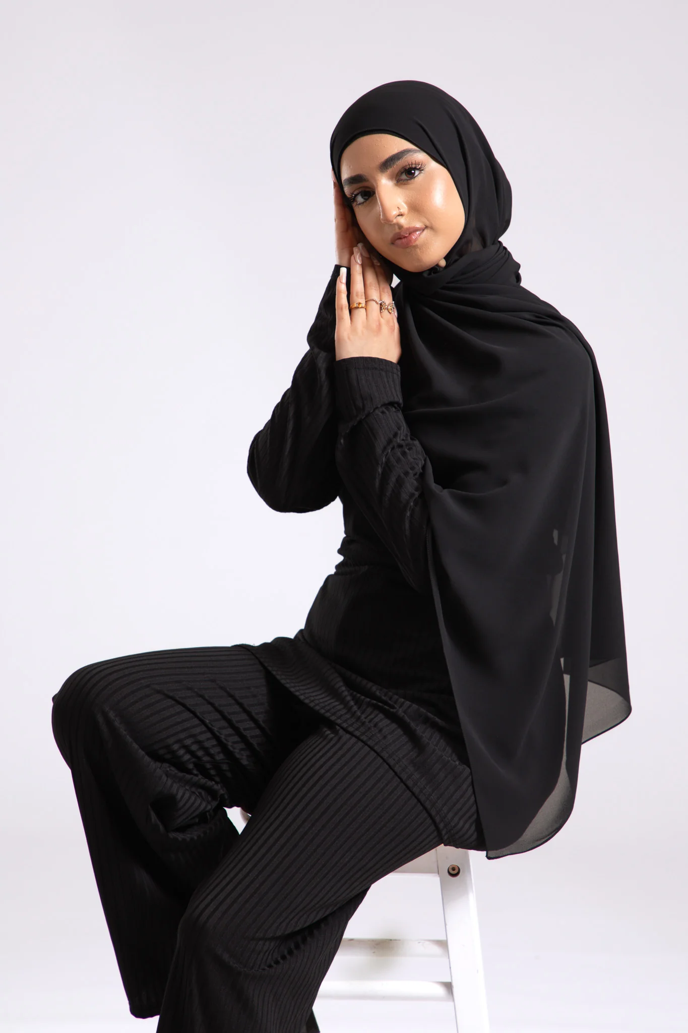 Soft Chiffon Hijab - Black - Hayah Al-Muslimah
