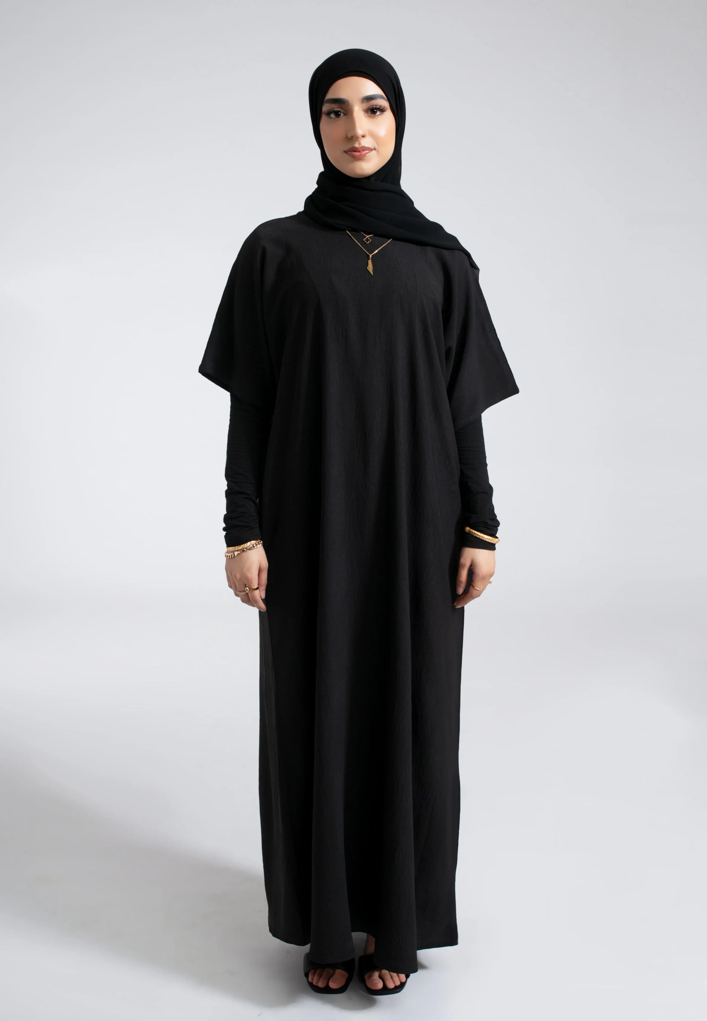 Black Inner Slip Dress With Pockets - Hayah Al-Muslimah