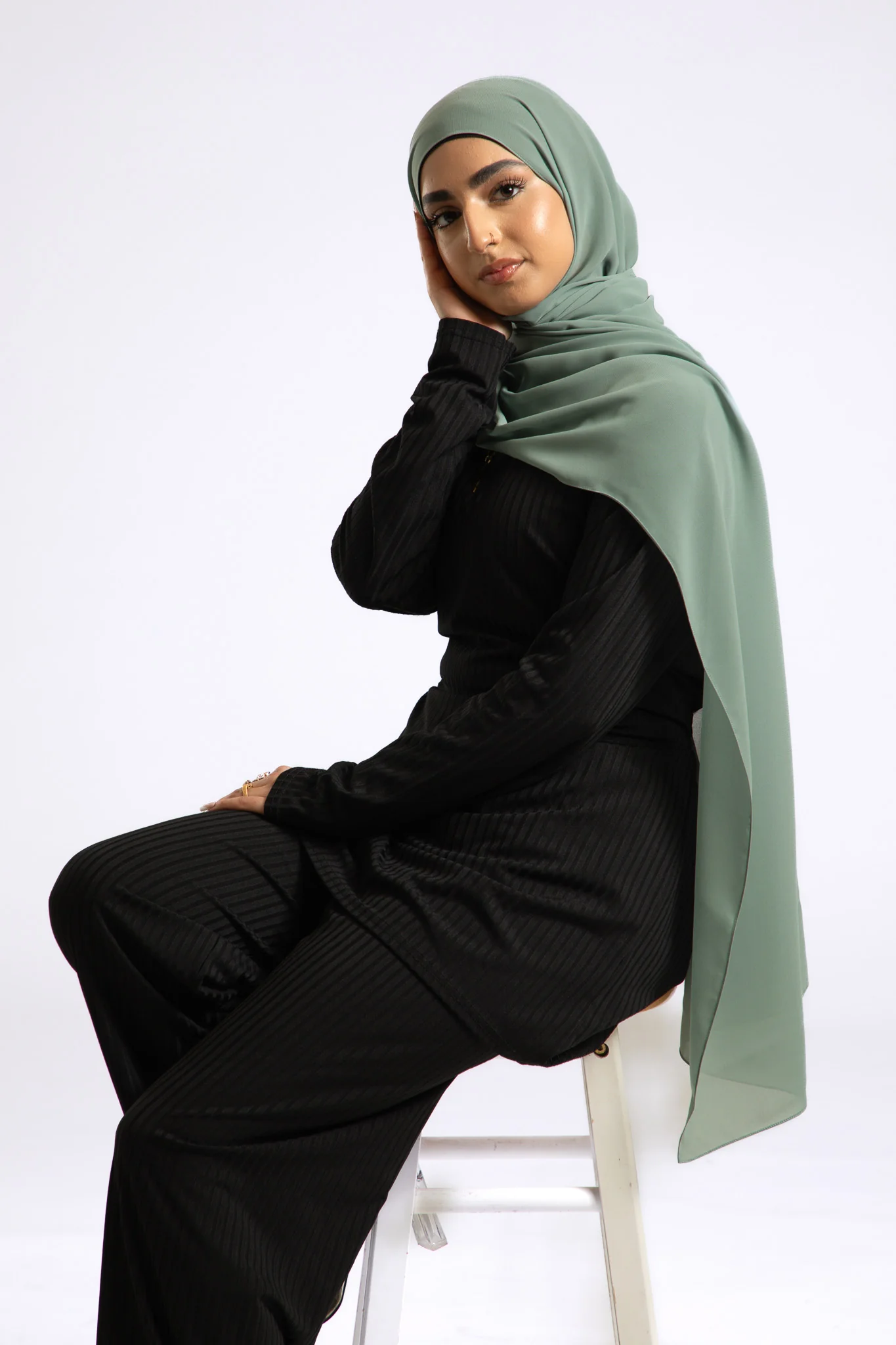 Luxury Soft Chiffon Hijab - Light Sage - Hayah Al-Muslimah