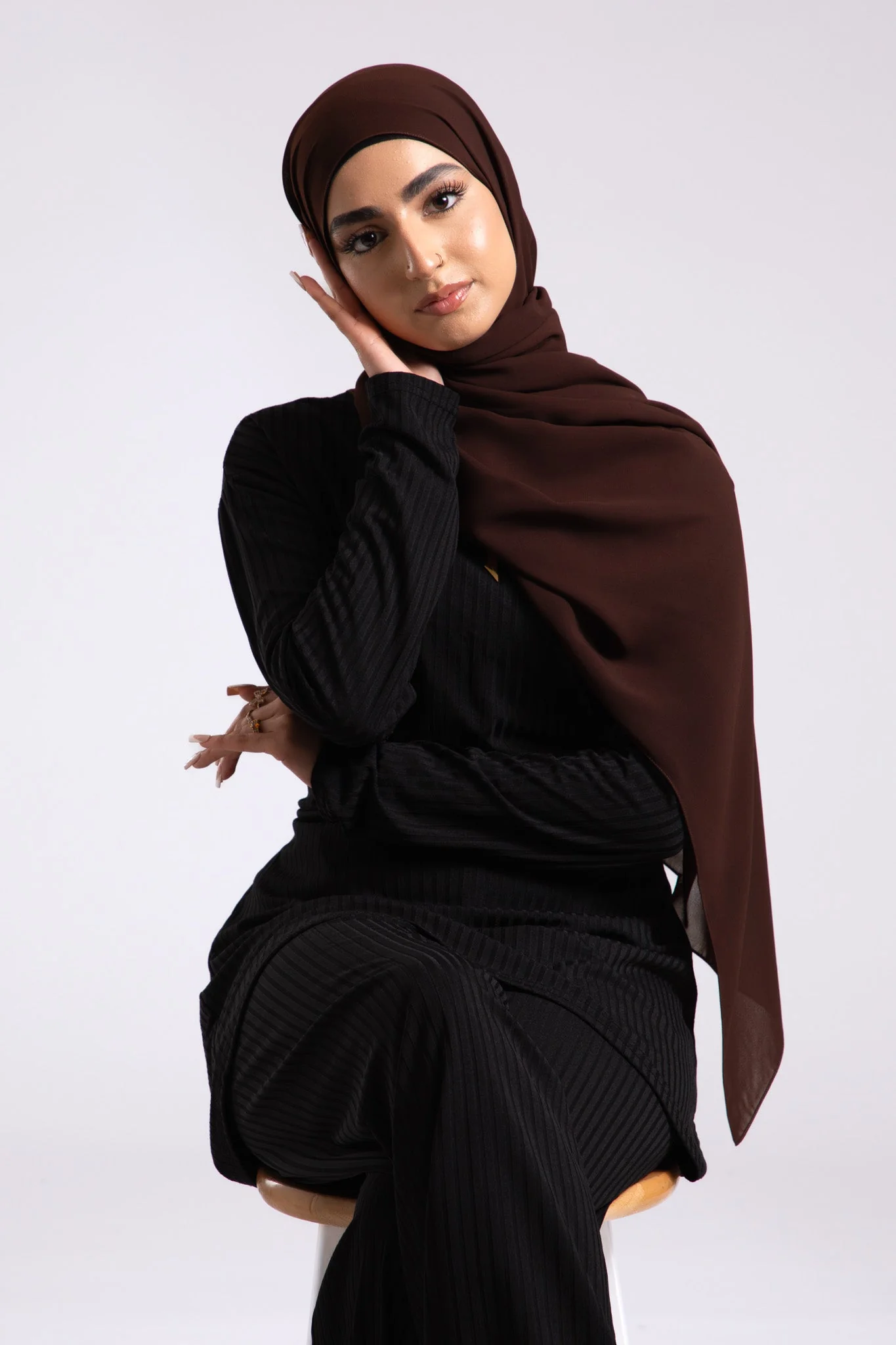 Luxury Soft Chiffon Hijab - Espresso - Hayah Al-Muslimah