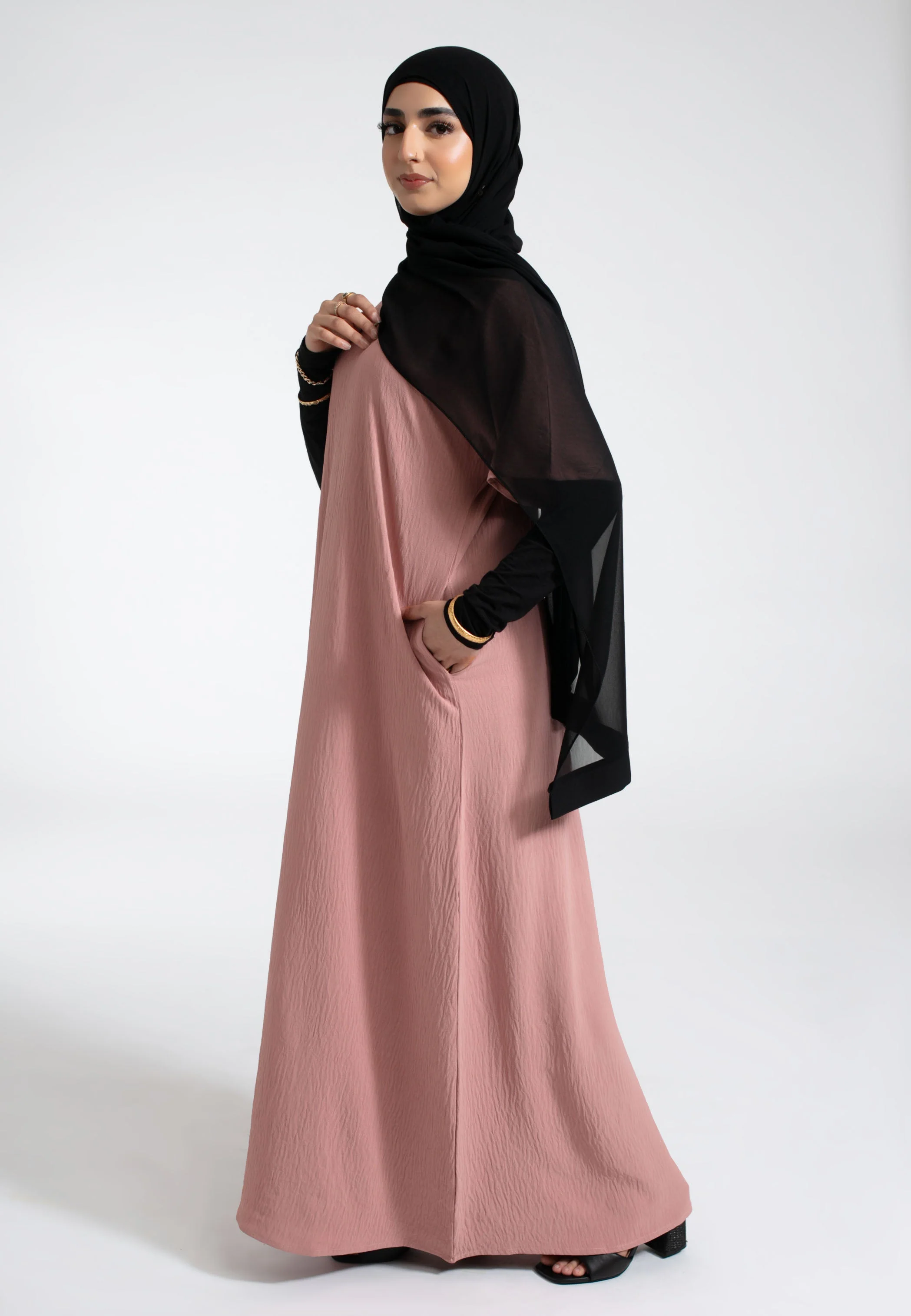 Blush Inner Slip Dress With Pockets - Hayah Al-Muslimah