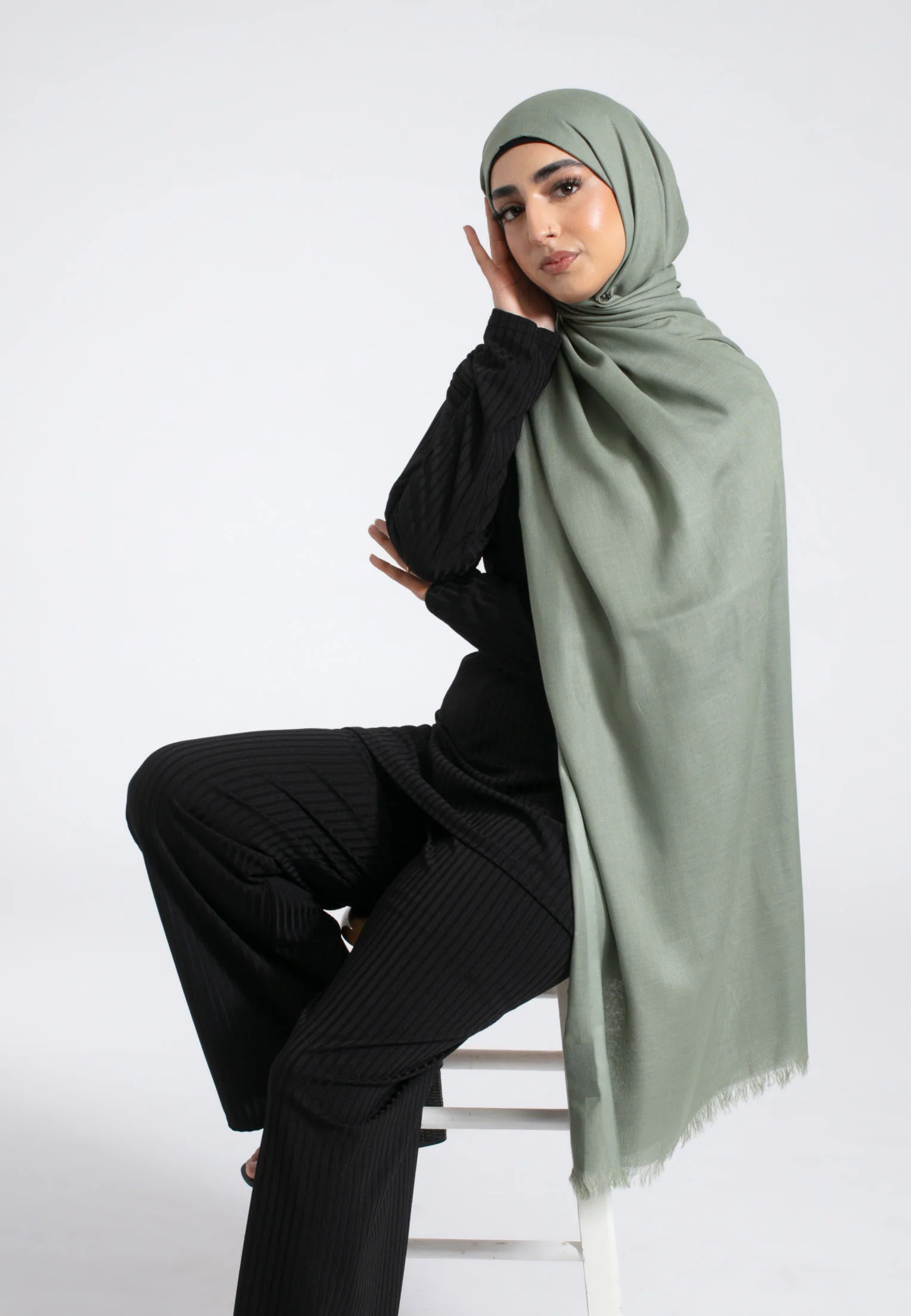 Premium Modal Hijab - Sage Green - Hayah Al-Muslimah