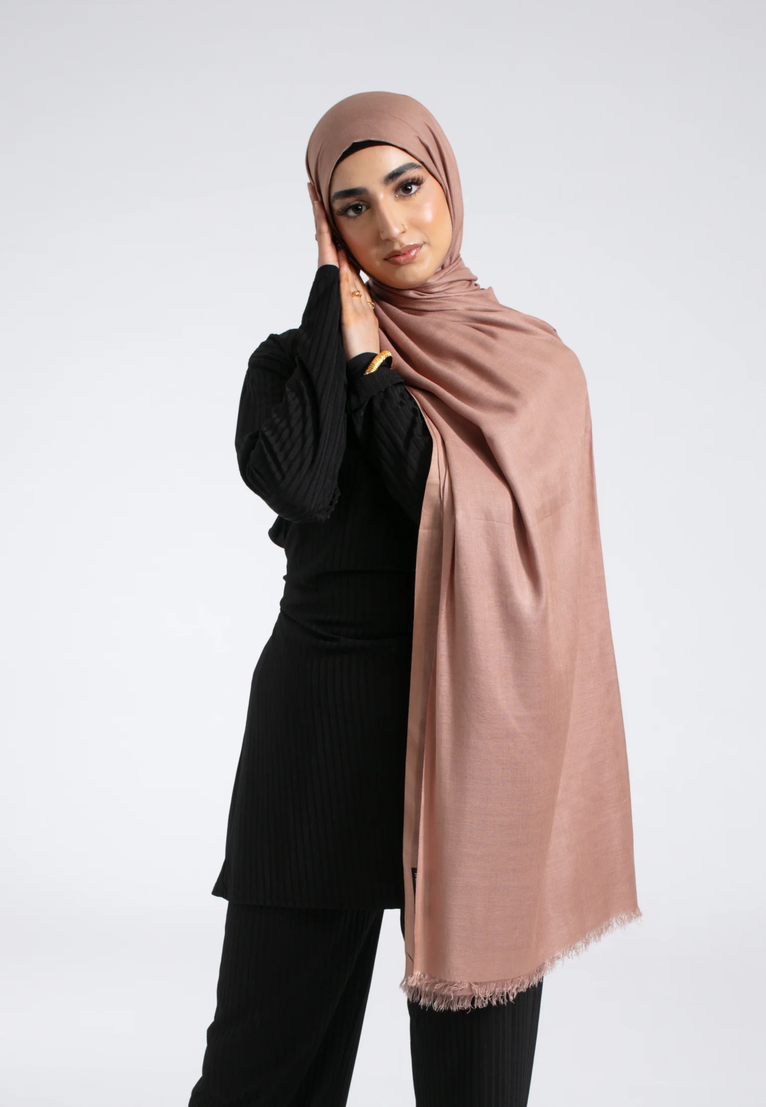 Premium Modal Hijab - Almond Peach - Hayah Al-Muslimah