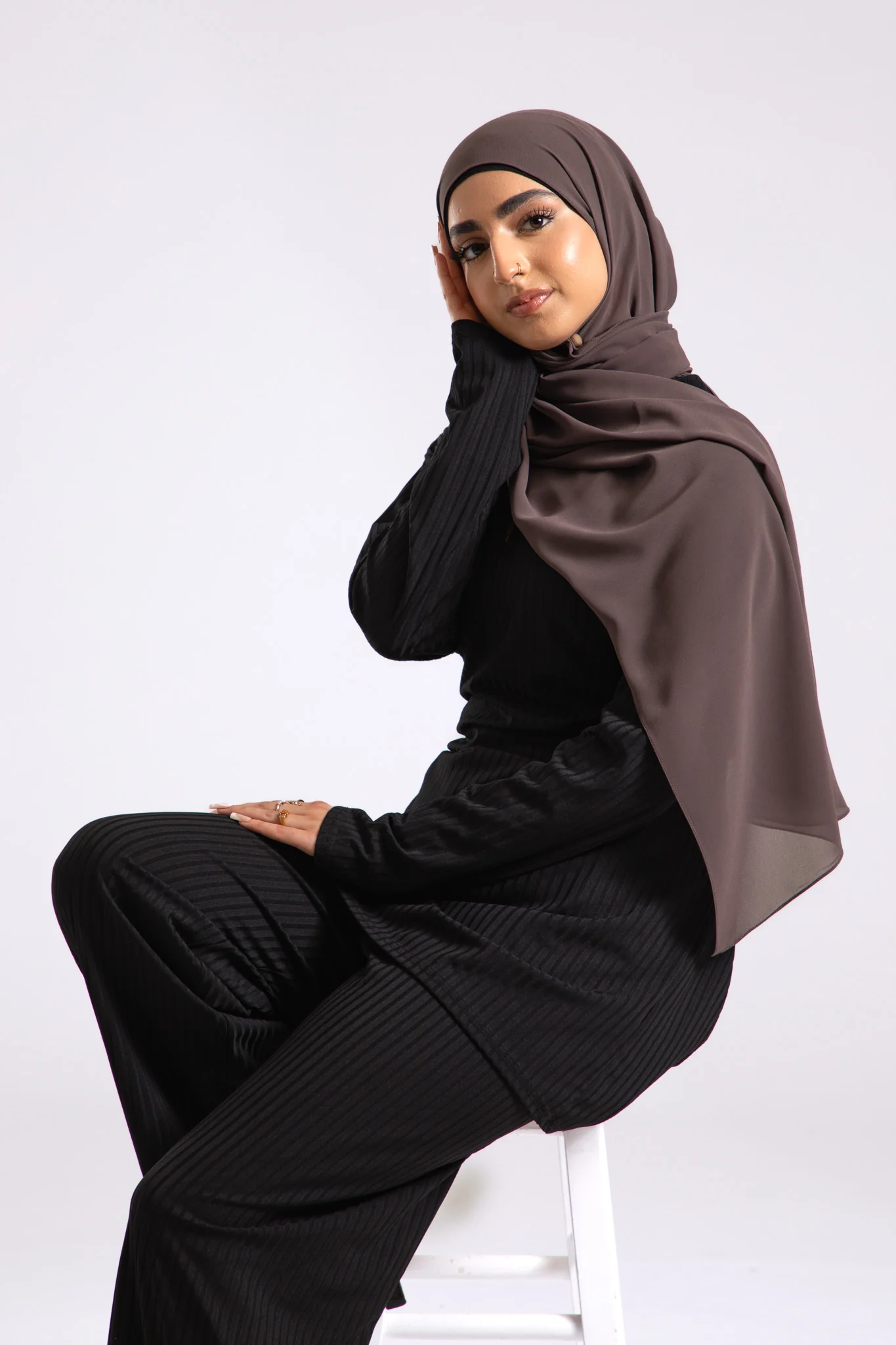 Premium Crepe Chiffon Hijab - Graphite - Hayah Al-Muslimah