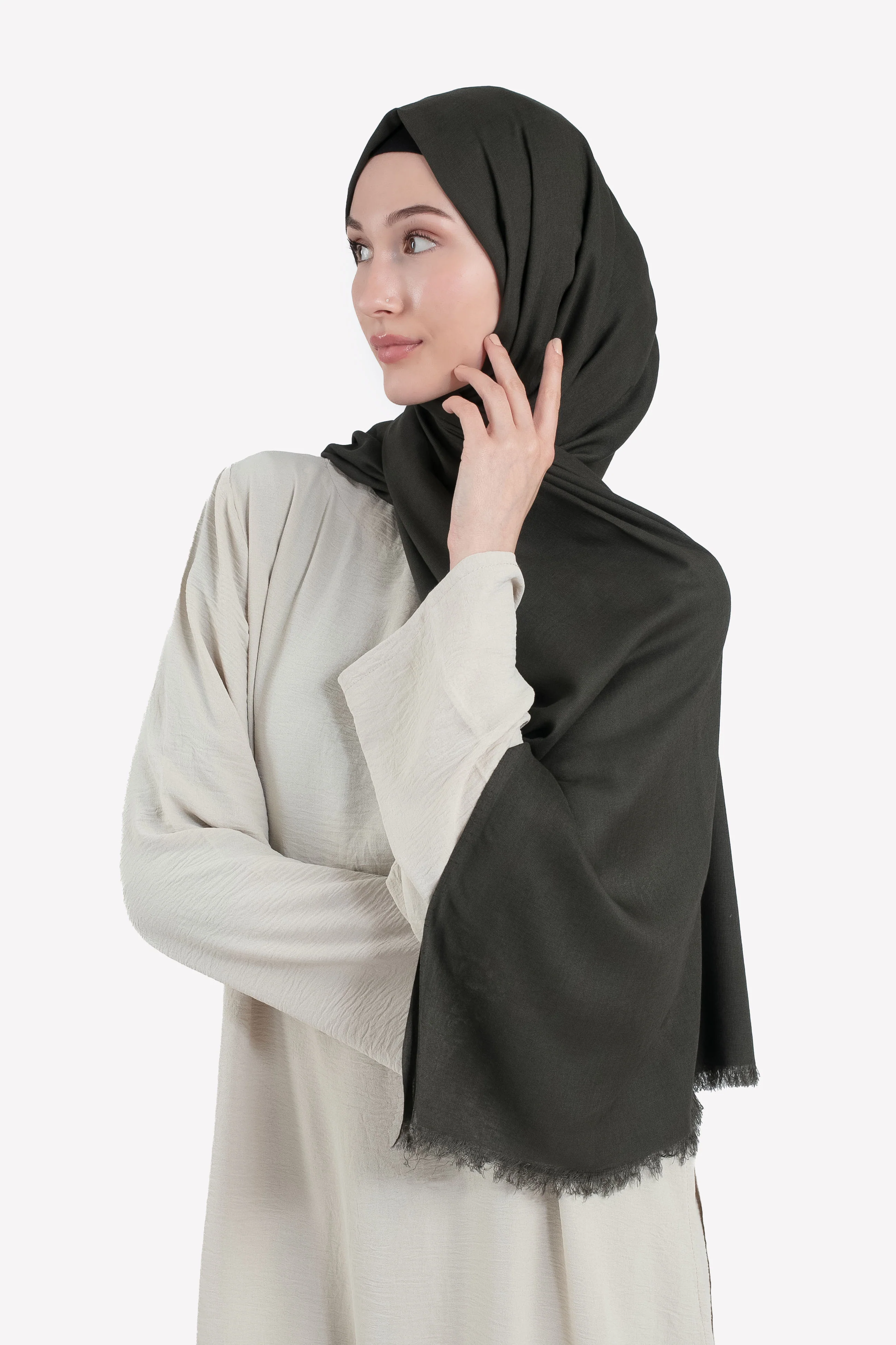 Premium Modal Hijab - Olive - Hayah Al-Muslimah