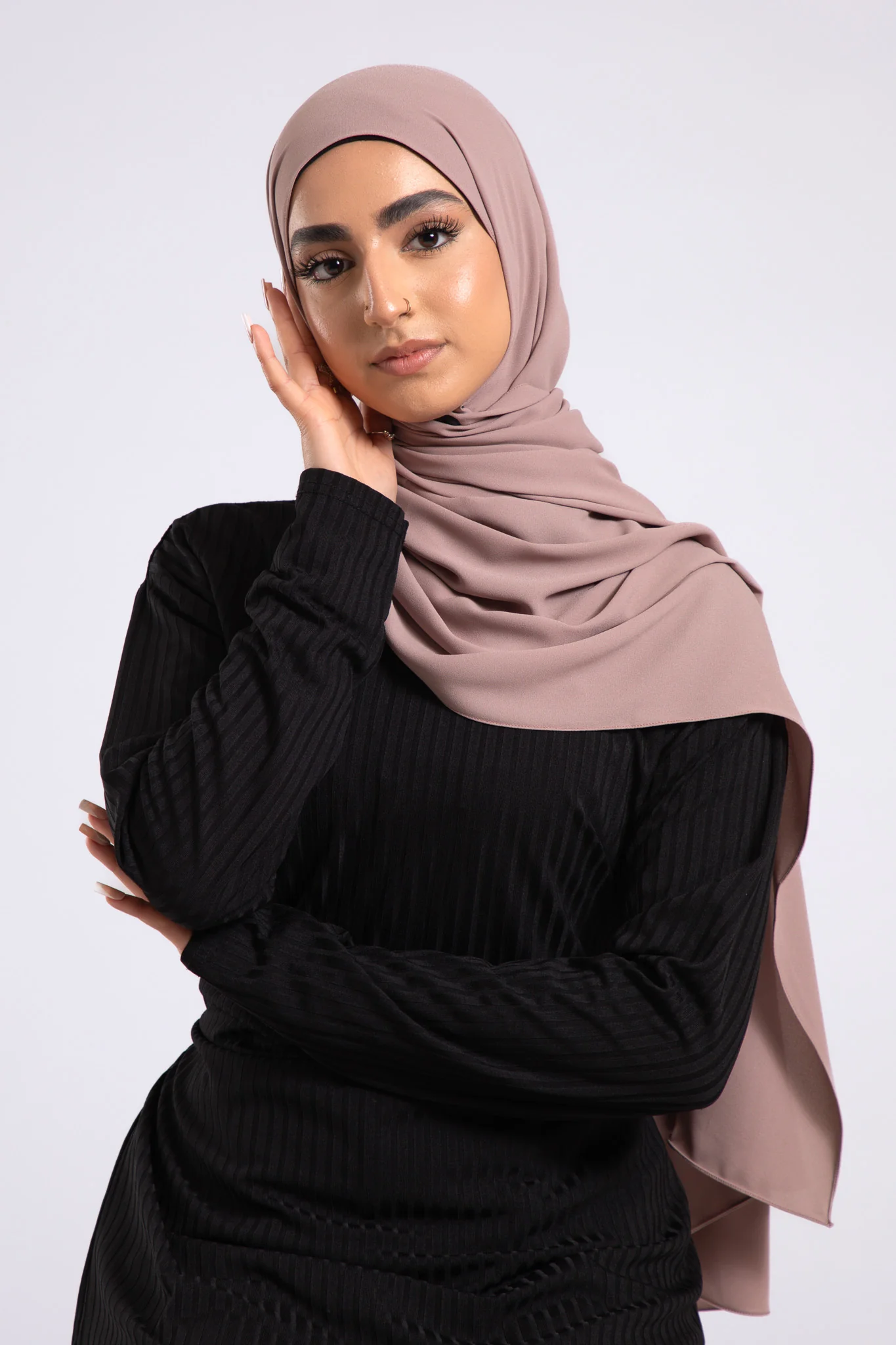 Premium Georgette Crepe Hijab - Mink - Hayah Al-Muslimah