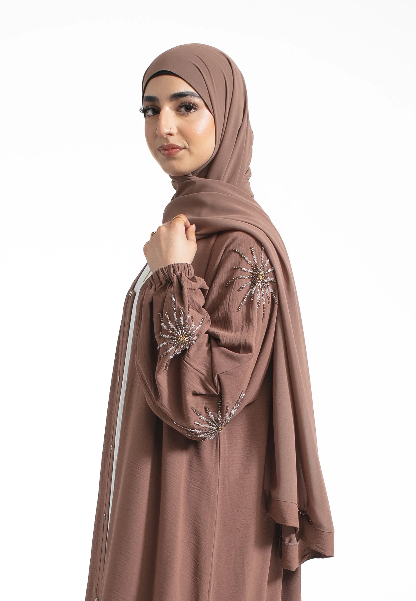 Luxury Celestial Mink Open Abaya (Premium) - Hayah Al-Muslimah
