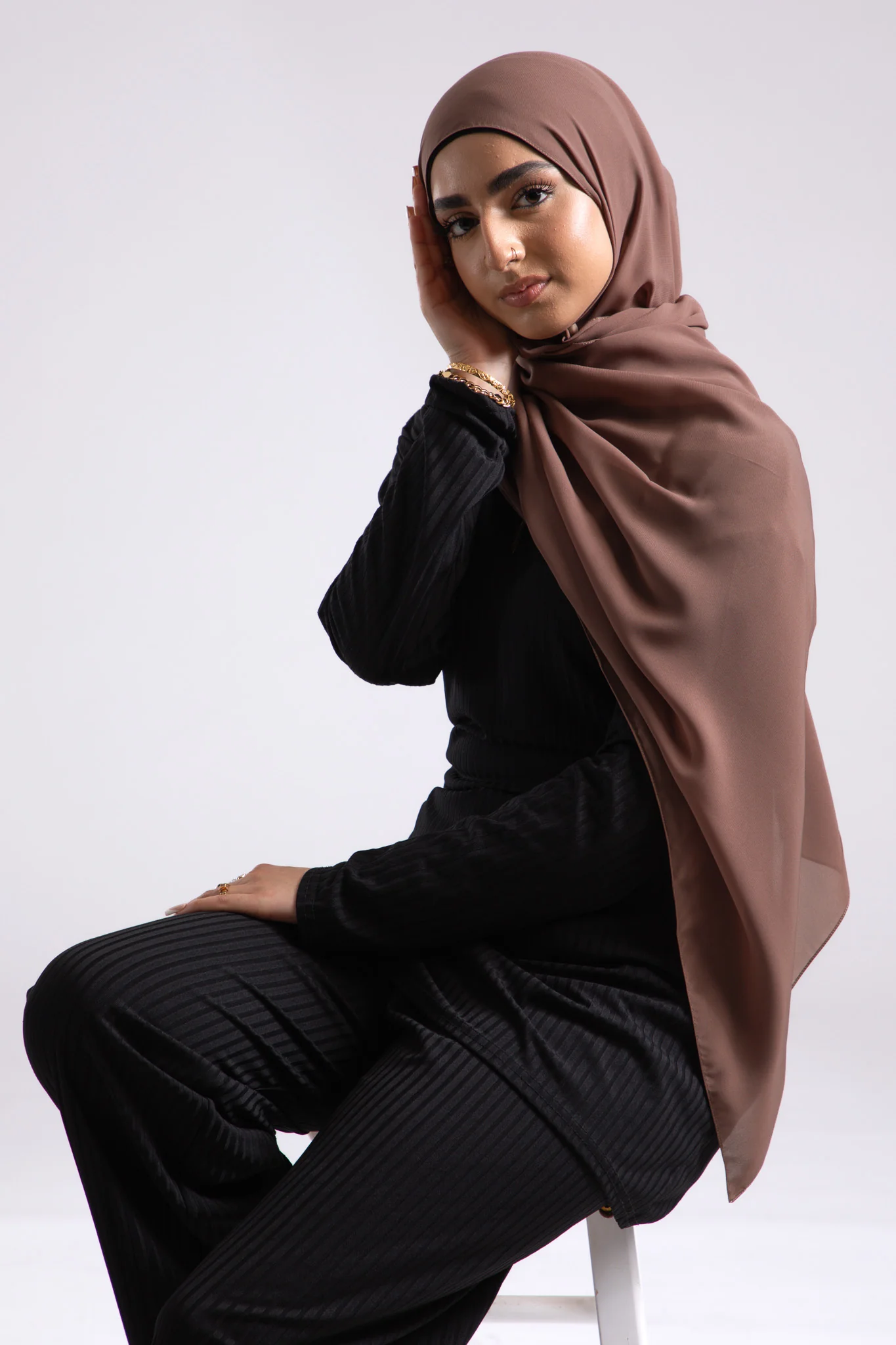 Soft Chiffon Hijab - Cobble Brown - Hayah Al-Muslimah