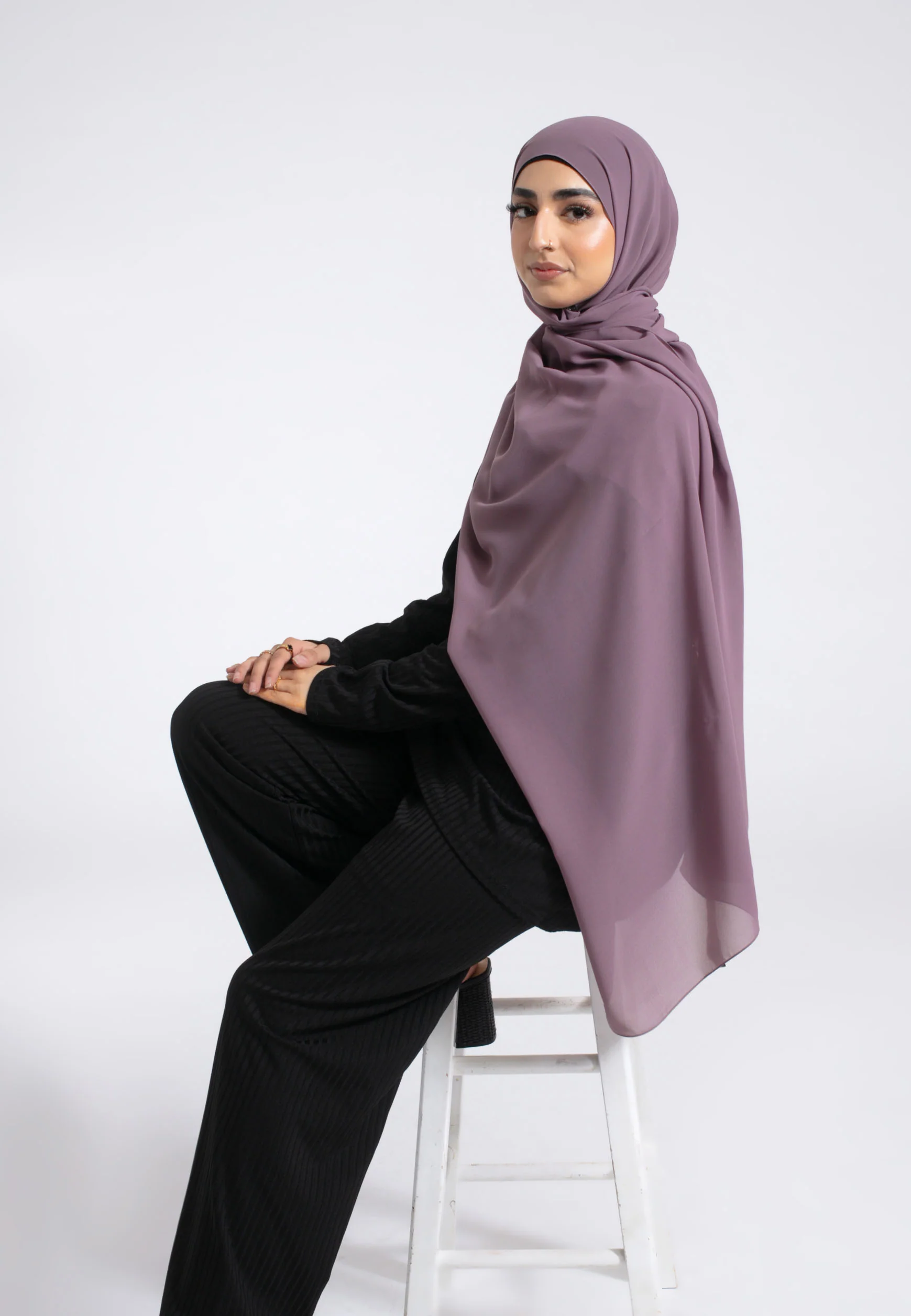 Luxury Soft Chiffon Hijab - Mulberry - Hayah Al-Muslimah