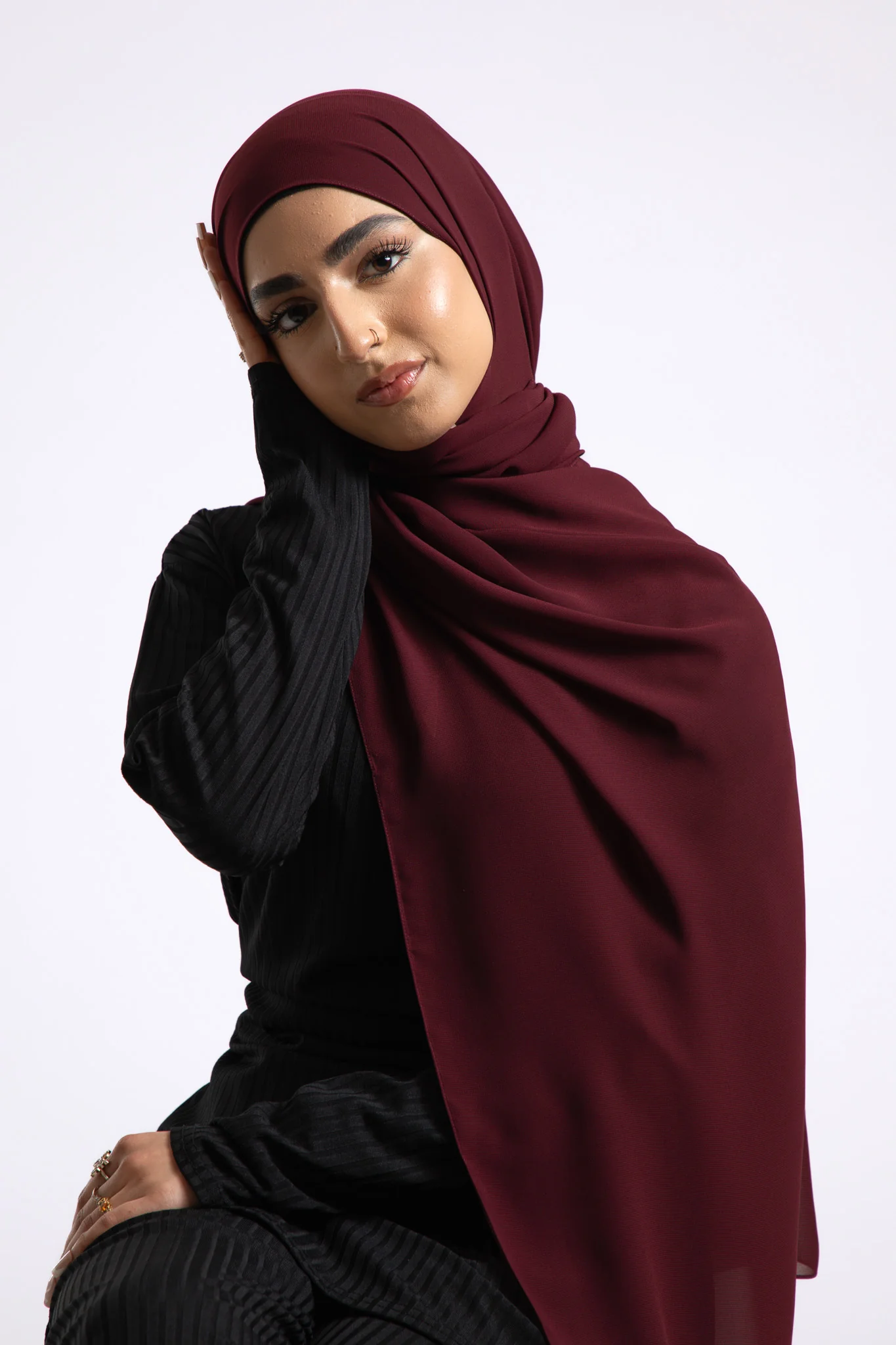 Luxury Soft Chiffon Hijab - Sangria - Hayah Al-Muslimah