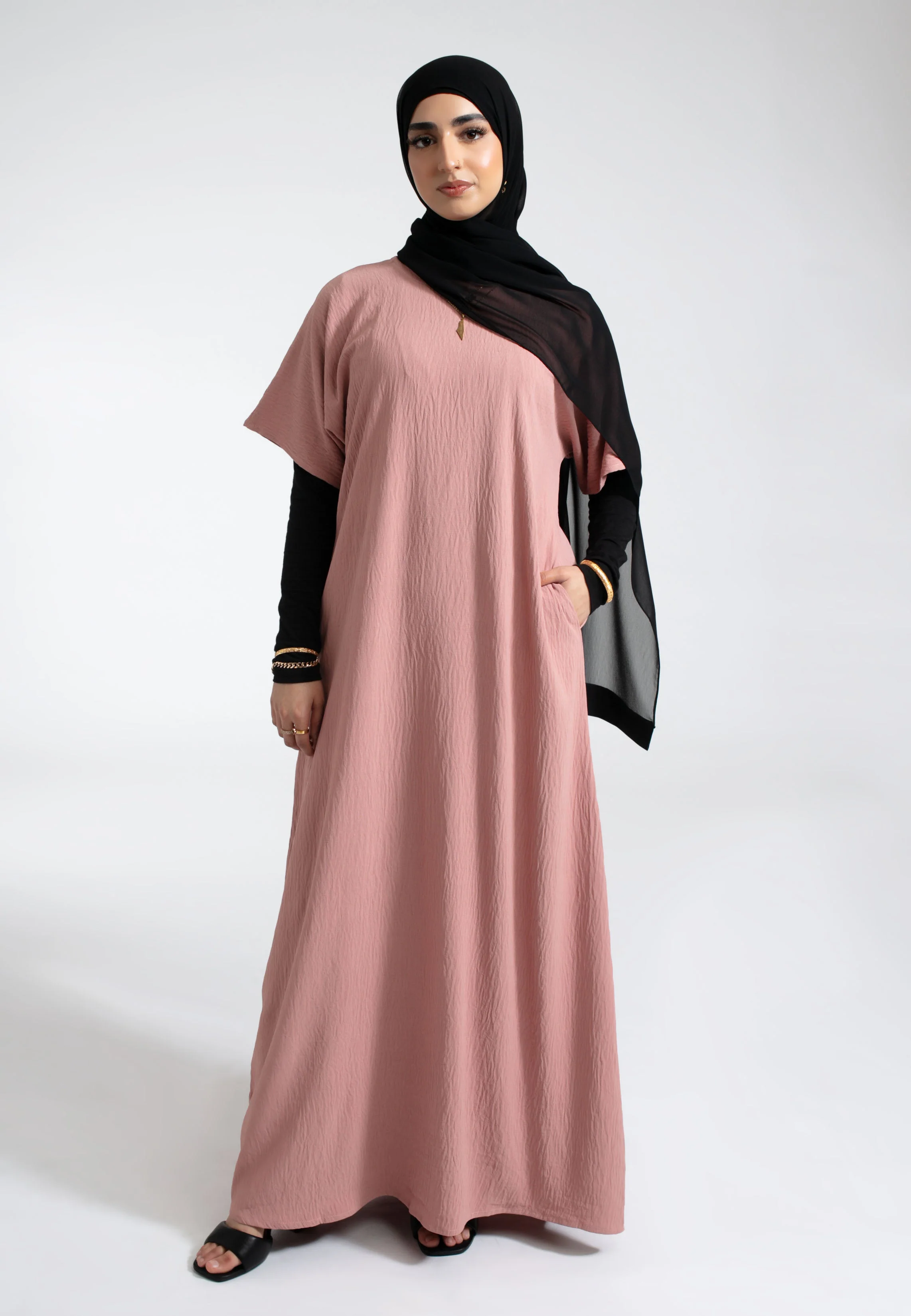Blush Inner Slip Dress With Pockets - Hayah Al-Muslimah