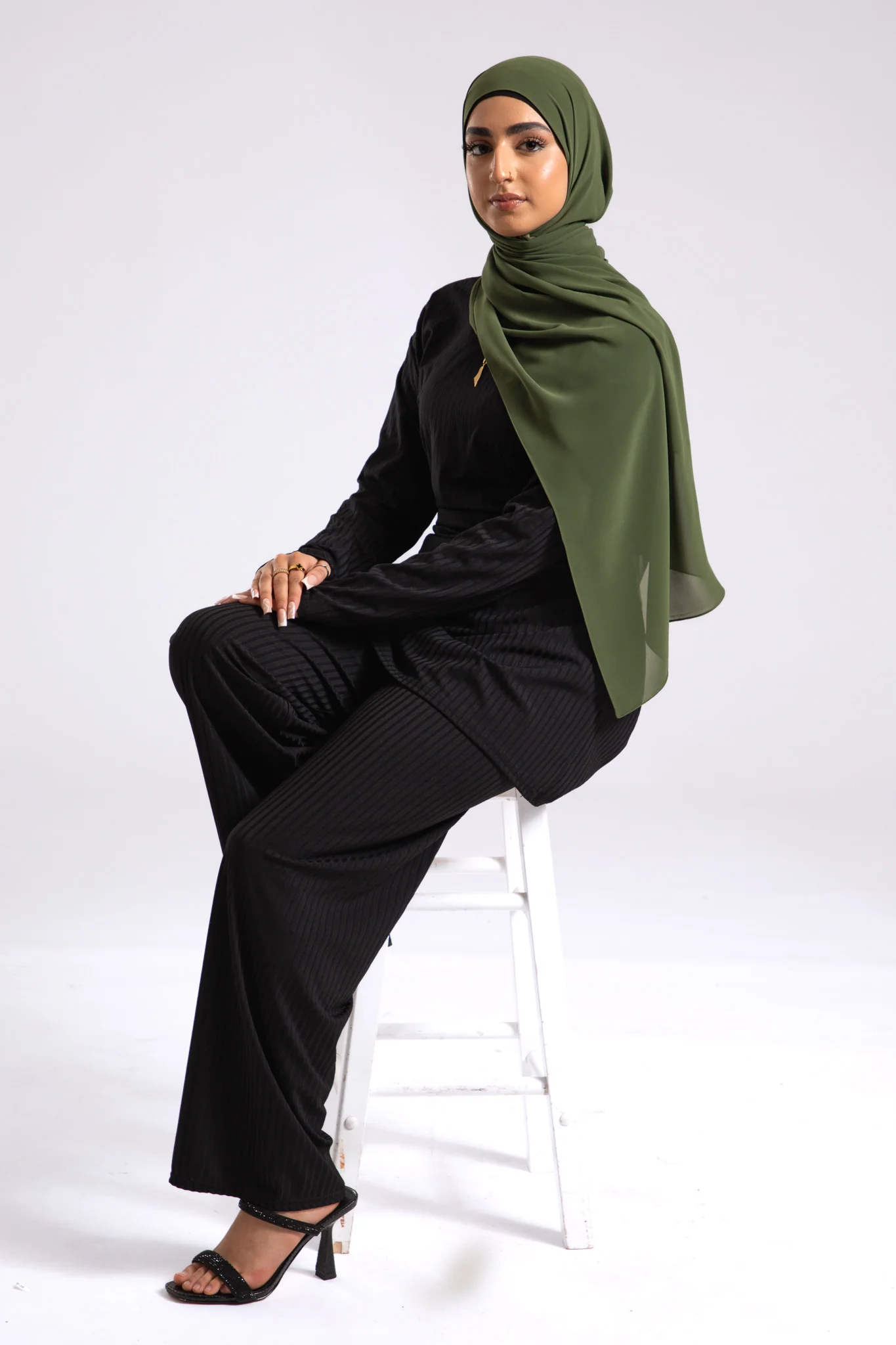 Premium Crepe Chiffon Hijab - Olive - Hayah Al-Muslimah